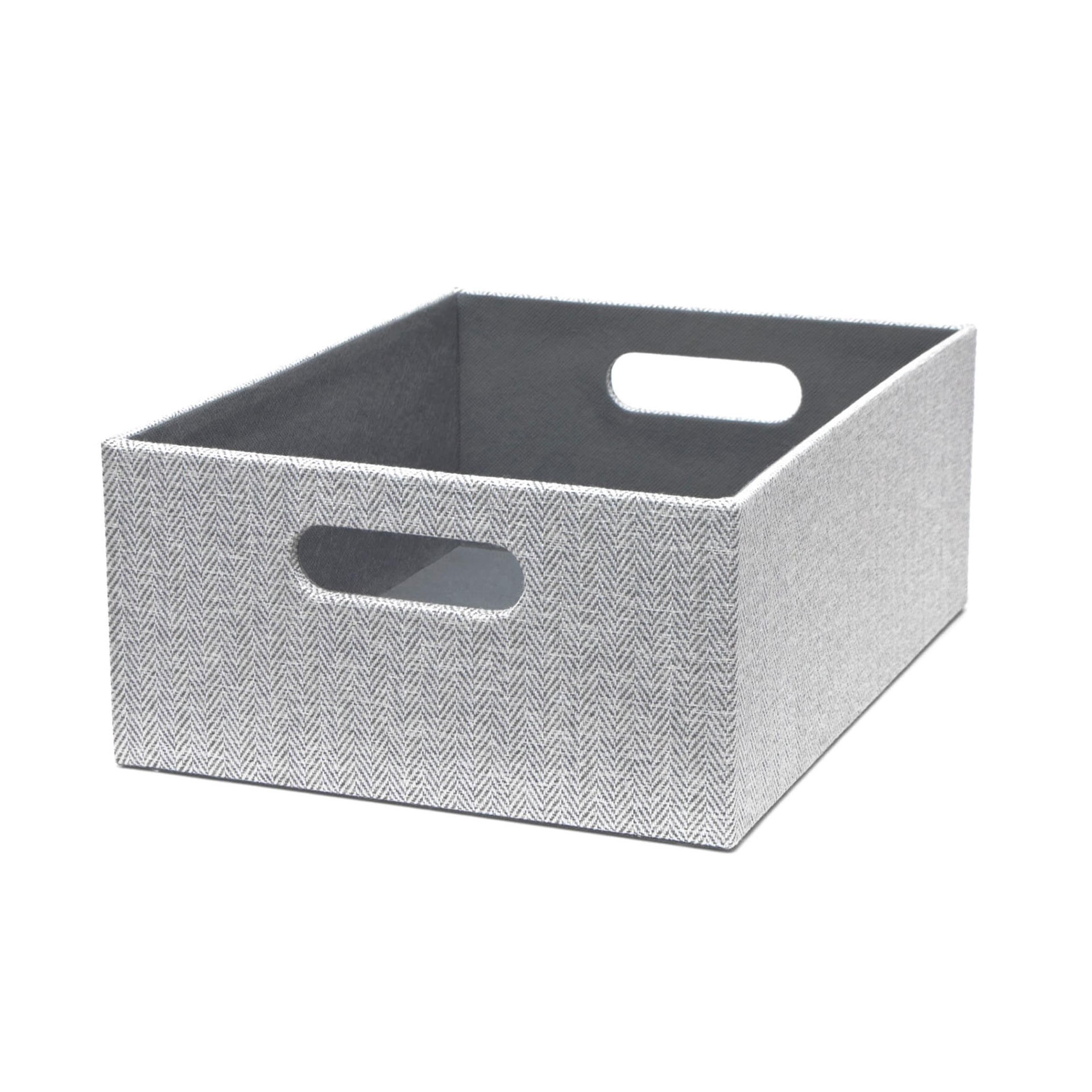 slide 1 of 6, allen + roth Herringbone Medium Gray Fabric Bin, 1 ct