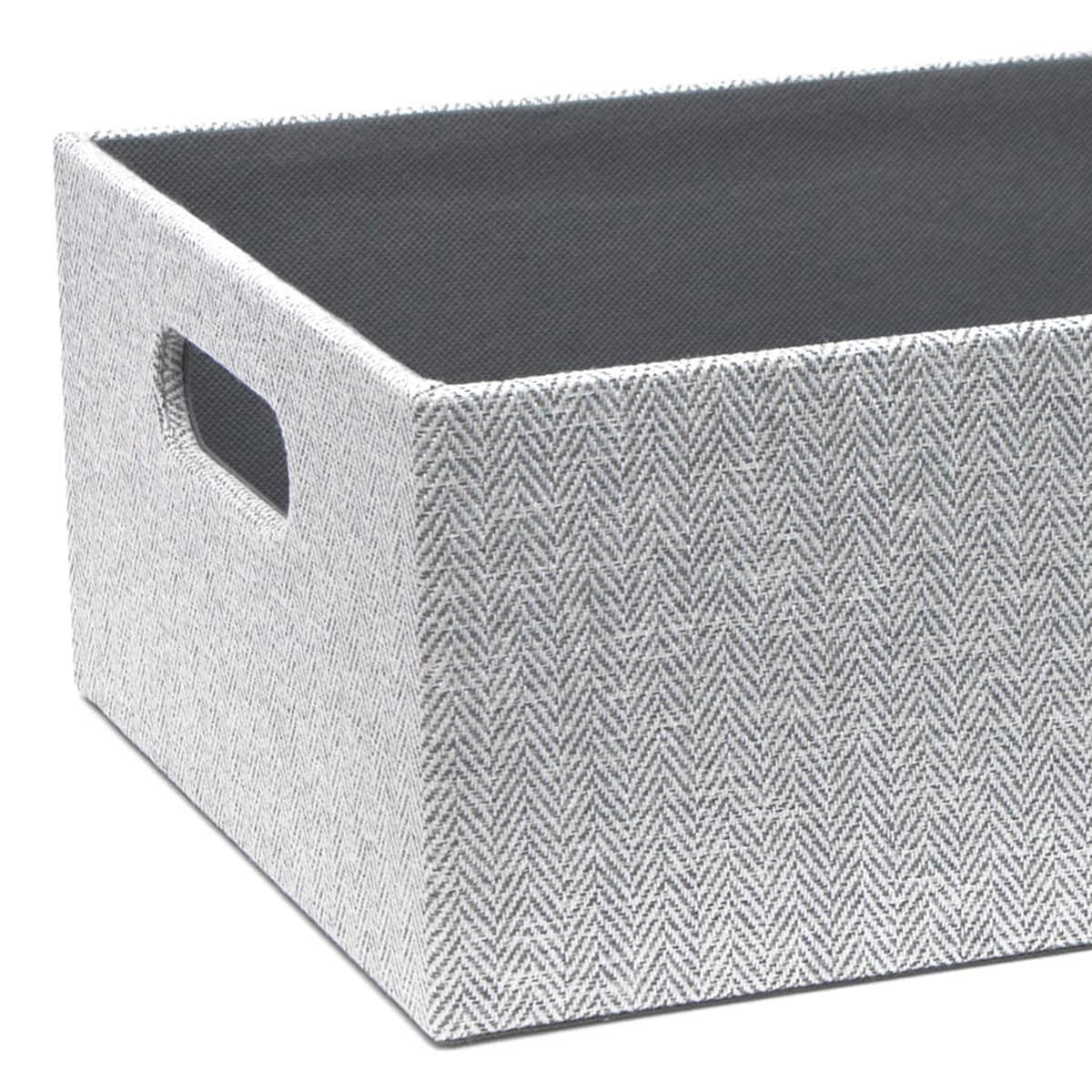 slide 6 of 6, allen + roth Herringbone Medium Gray Fabric Bin, 1 ct