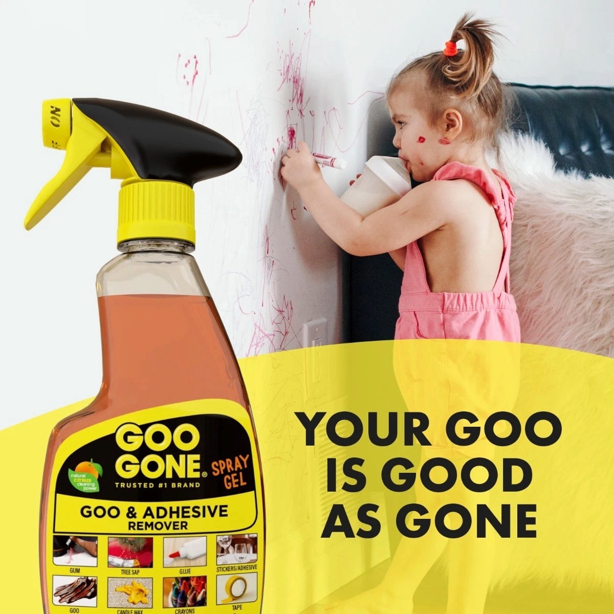 slide 2 of 6, Goo Gone Drip-Free Spray Gel Adhesive Remover, 1 ct