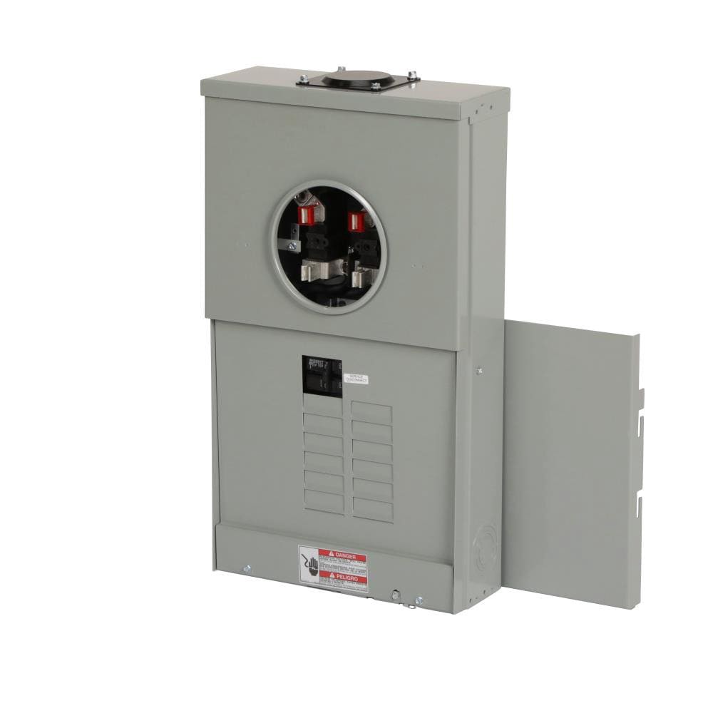 slide 2 of 6, Eaton Type BR 100 -Amp 12 -Spaces 24 -Circuit Outdoor Main Breaker Meter Combo Load Center, 1 ct