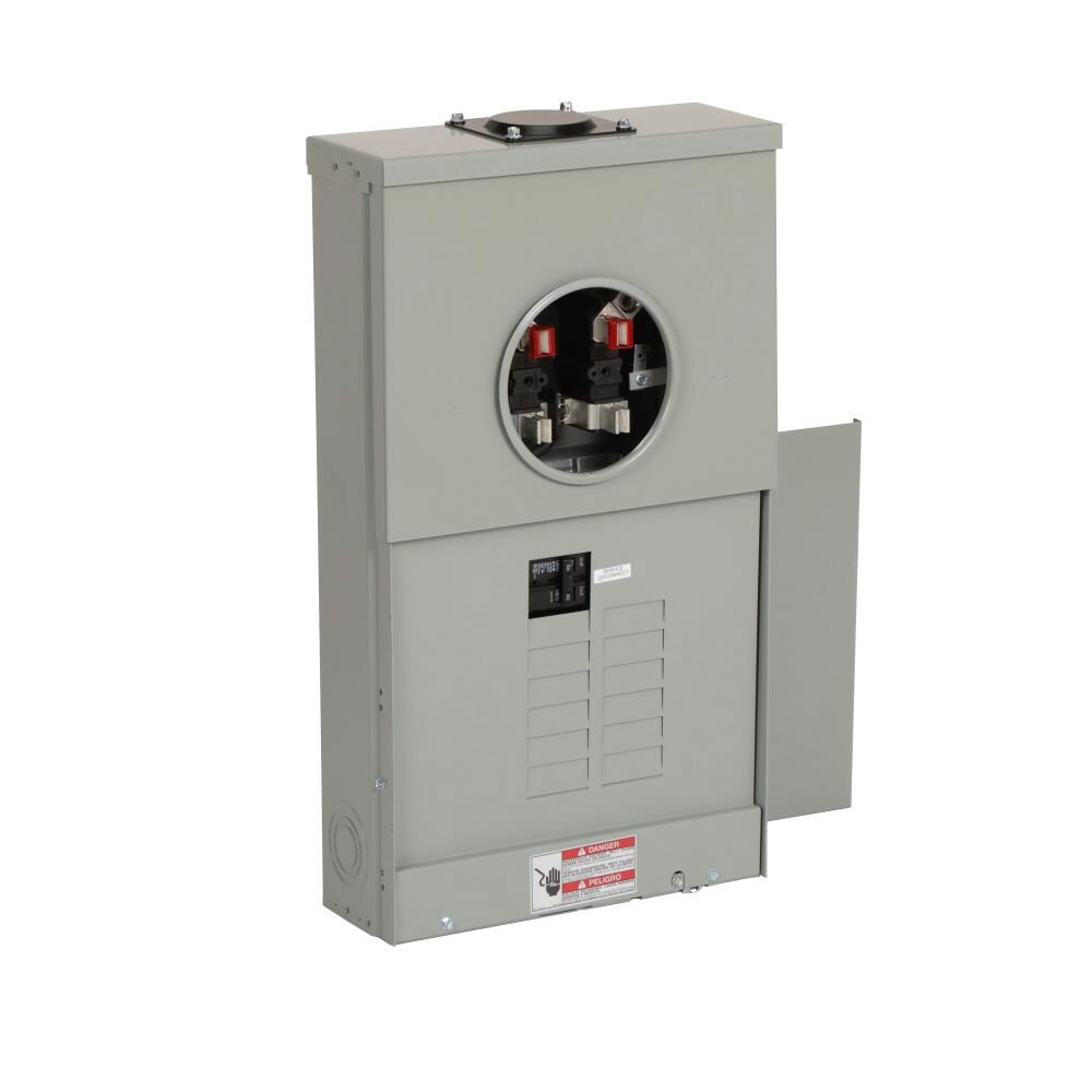 slide 6 of 6, Eaton Type BR 100 -Amp 12 -Spaces 24 -Circuit Outdoor Main Breaker Meter Combo Load Center, 1 ct