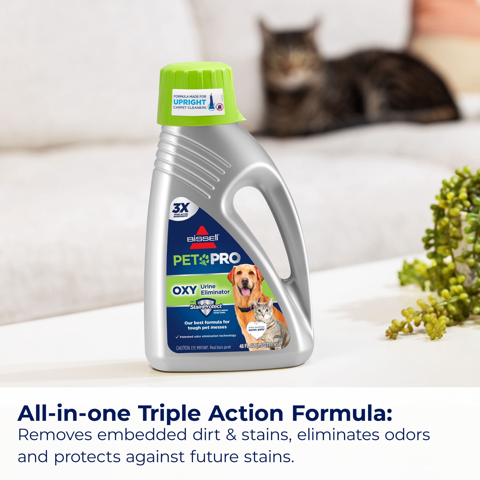 slide 3 of 6, BISSELL PET PRO OXY Urine Eliminator 48 -fl oz Concentrated Steam Cleaner Chemical Solution, 1 ct