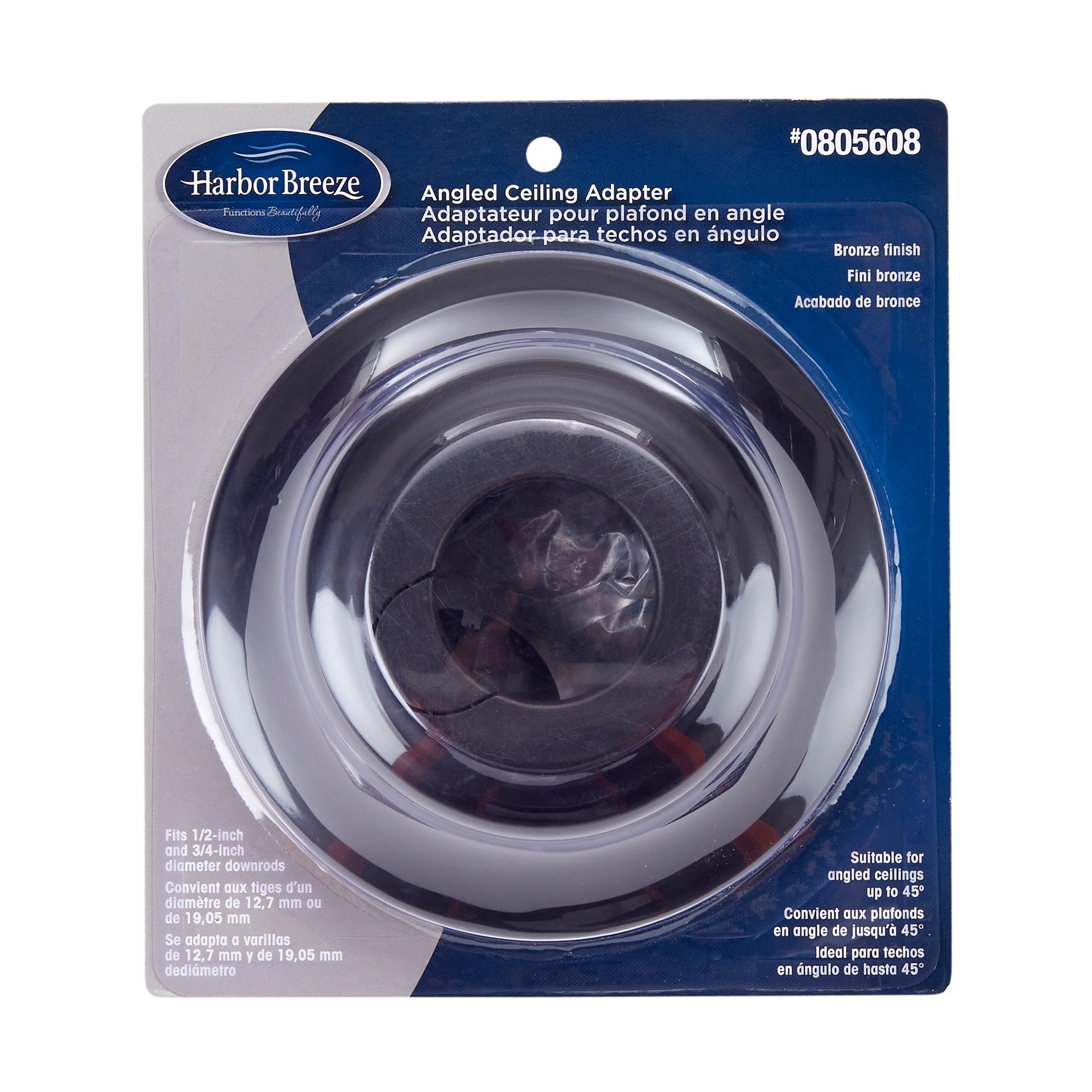 slide 2 of 2, Harbor Breeze Universal 5.75-in Aged Bronze Metal Indoor Slope Ceiling Compatible Ceiling Fan Ceiling fan canopy Mounting hardware, 1 ct