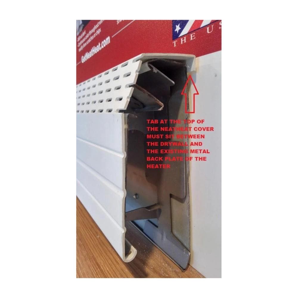 slide 4 of 6, NeatHeat 3-in Hydronic Slip-on Baseboard Heater Outside corner, 1 ct