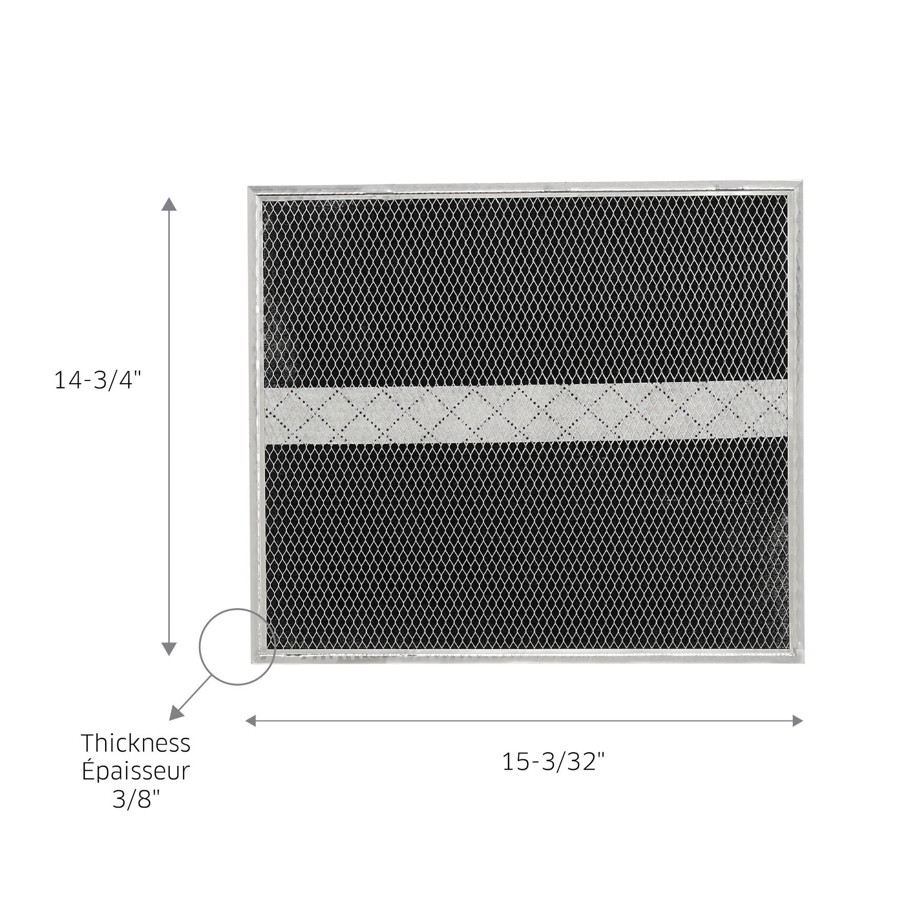 slide 5 of 5, Broan Duct-Free Undercabinet range hood Air filter 2 -Pack Metallic/Black, 1 ct