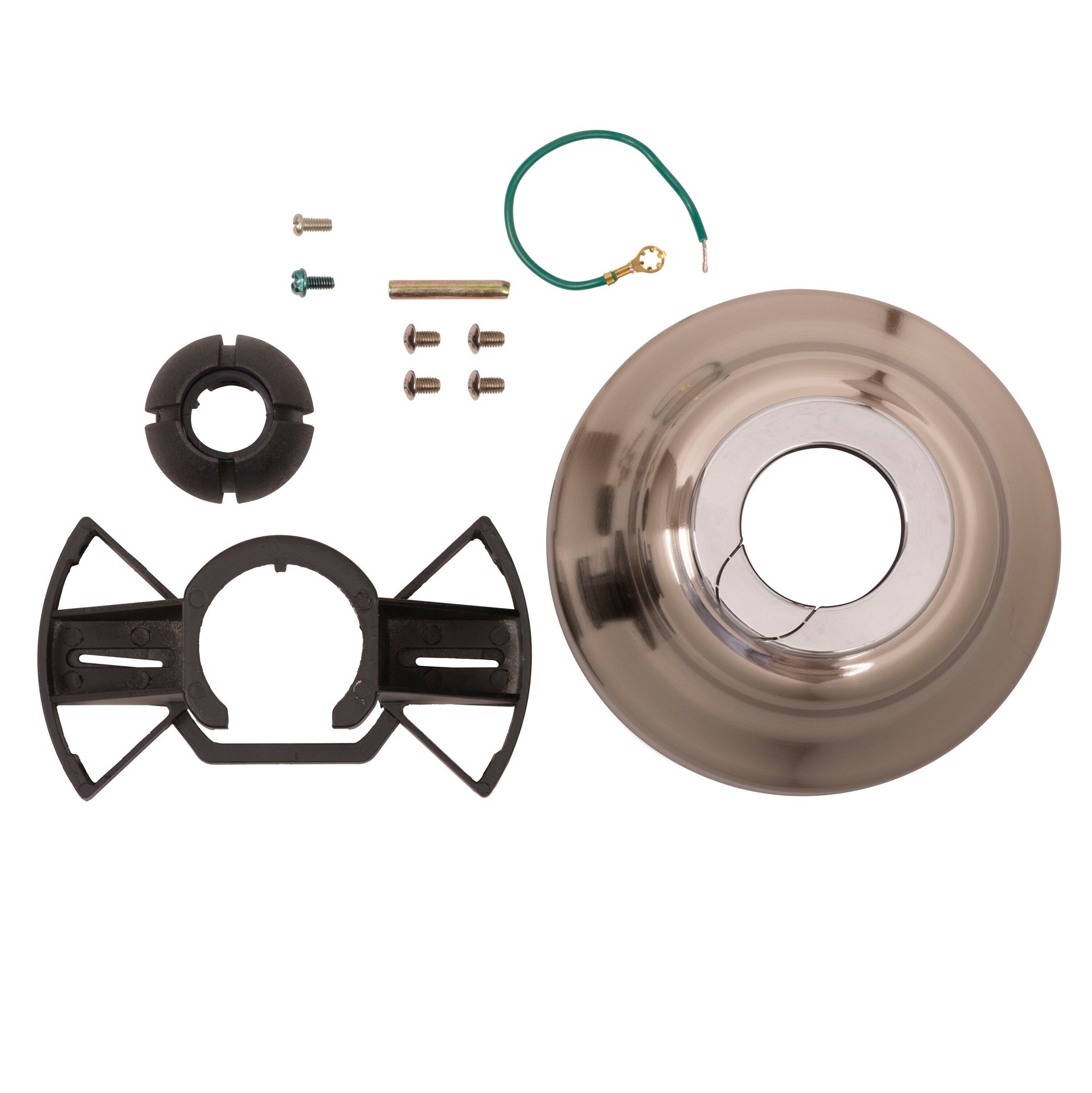 slide 2 of 3, Harbor Breeze Universal 5.75-in Brushed Nickel Metal Indoor Slope Ceiling Compatible Ceiling Fan Ceiling fan canopy Mounting hardware, 1 ct