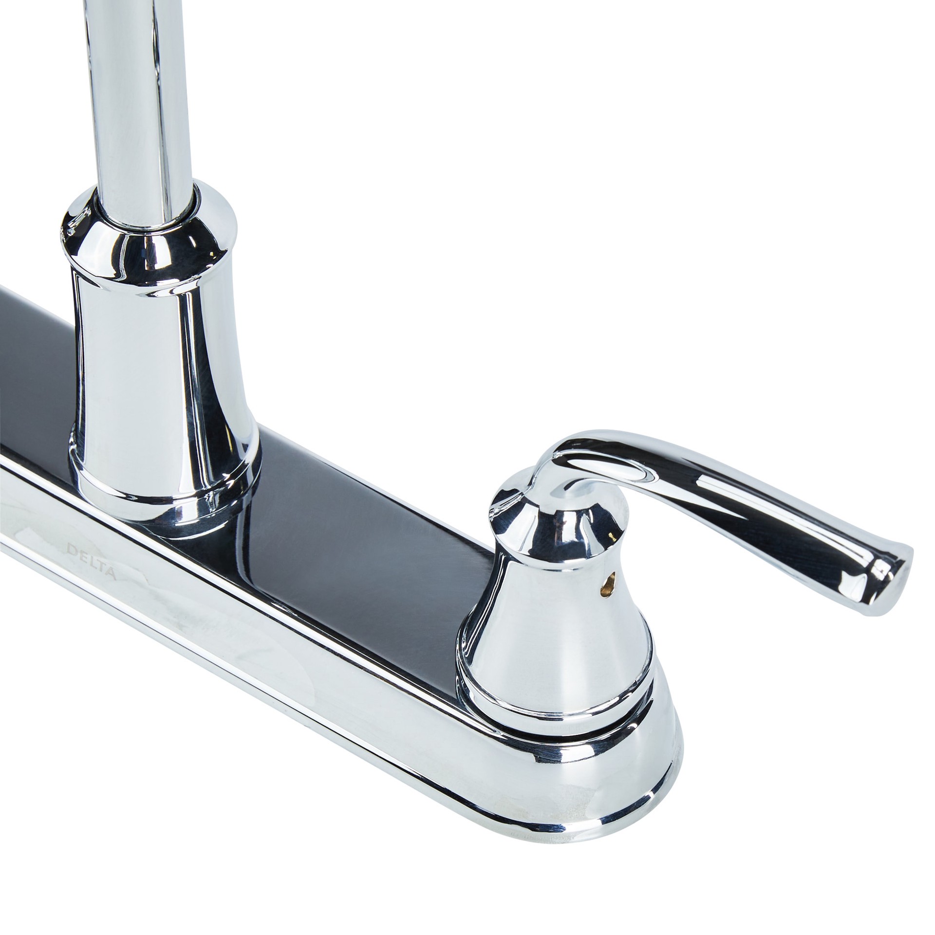 slide 2 of 6, Delta Lorain Chrome Double Handle Deck-mount Kitchen Faucet (Includes Side Sprayer), 1 ct