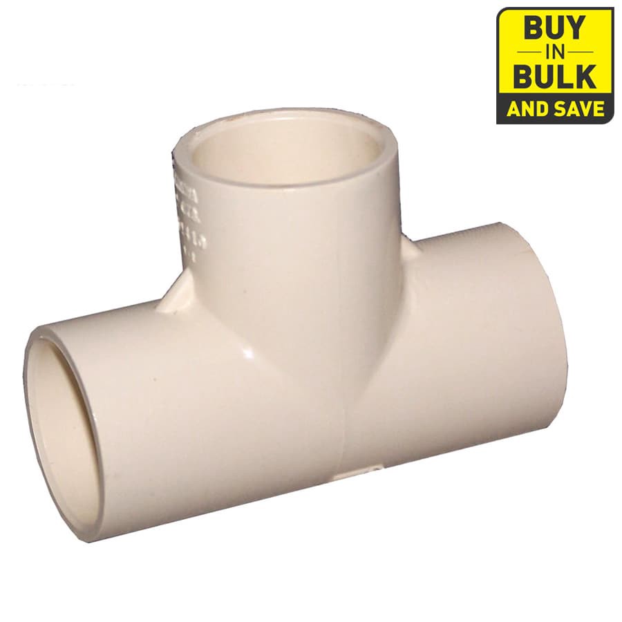 slide 1 of 2, Genova 3/4-in CPVC Tee Fitting for Potable Water Distribution, Cream Color, NSF Safety Listed, Maximum Working Temperature 180F, 1 ct