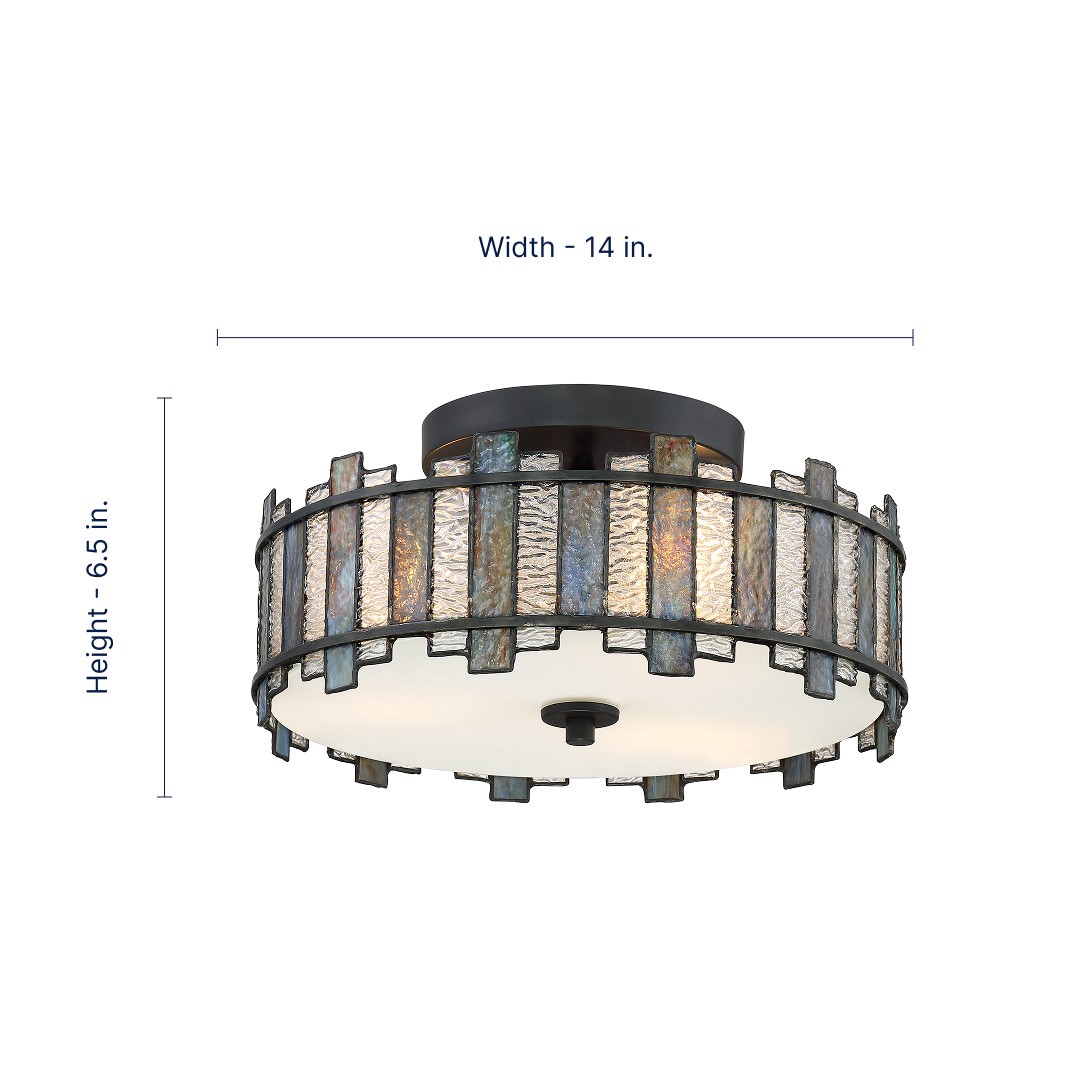 slide 2 of 6, Quoizel Sentry 3 -Light 14-in Matte Black Semi Flush Mount Light, 1 ct