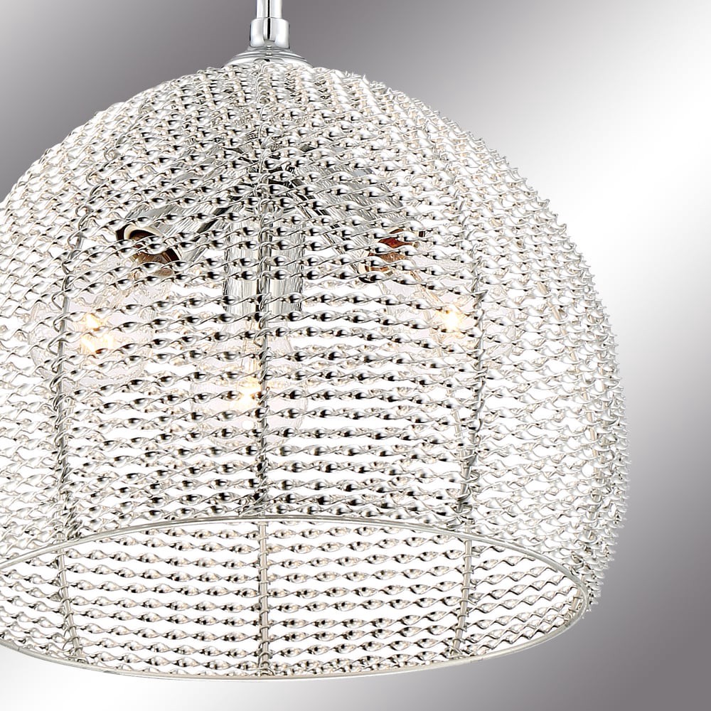 slide 6 of 6, Quoizel Tango 3 -Light Polished Chrome Transitional Globe Medium Hanging Pendant light, 1 ct