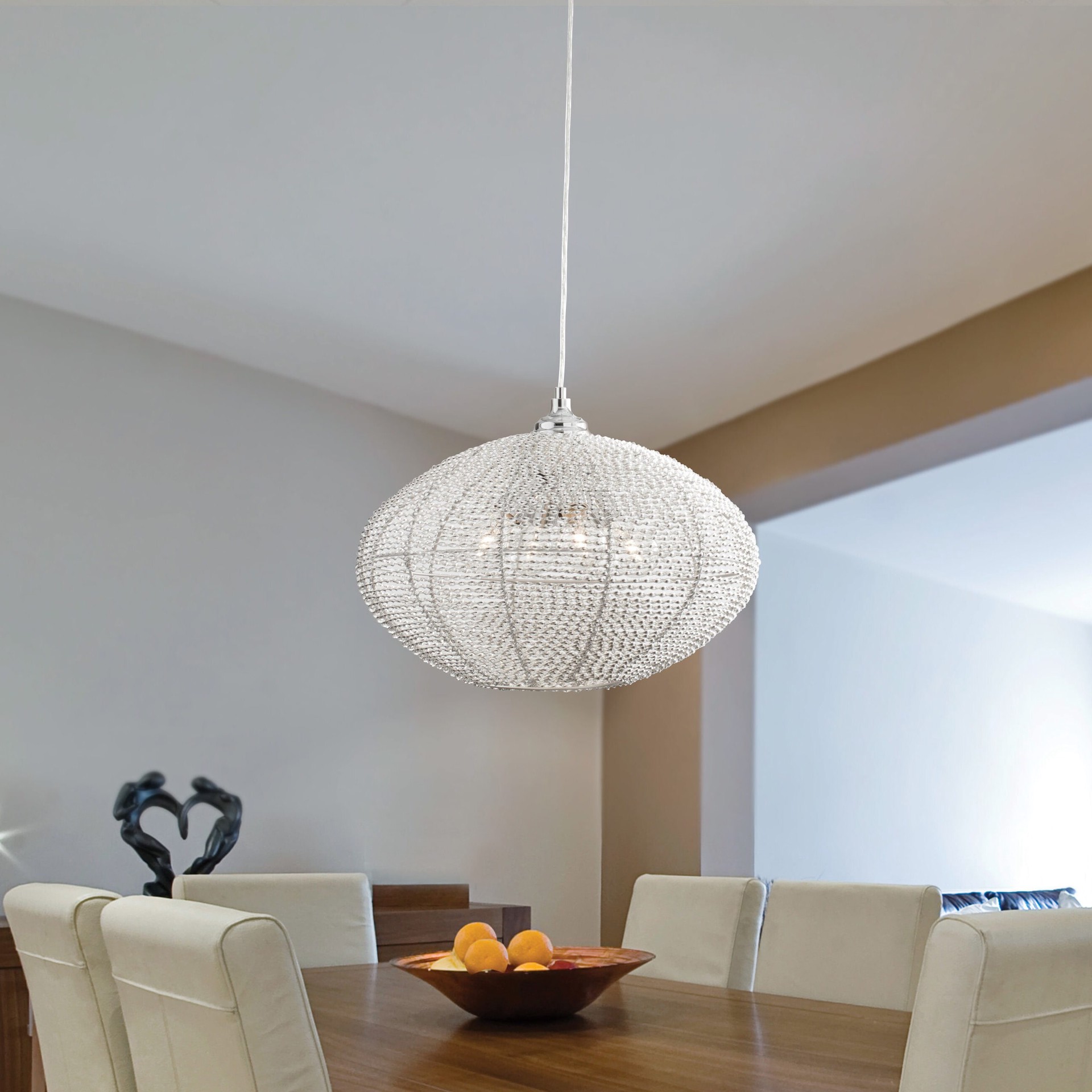 slide 4 of 6, Quoizel Tango 4 -Light Polished Chrome Transitional Dome Medium Hanging Pendant light, 1 ct