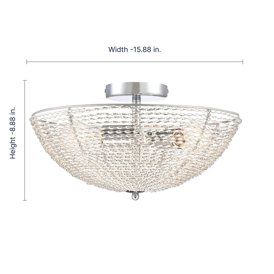 slide 2 of 6, Quoizel Tango 3 -Light 15.88-in Polished Chrome Semi Flush Mount Light, 1 ct