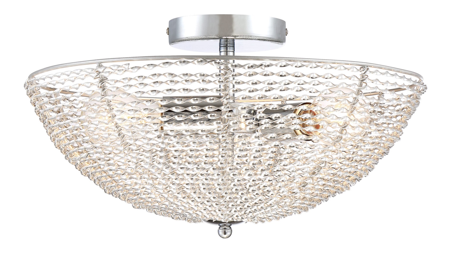 slide 4 of 6, Quoizel Tango 3 -Light 15.88-in Polished Chrome Semi Flush Mount Light, 1 ct