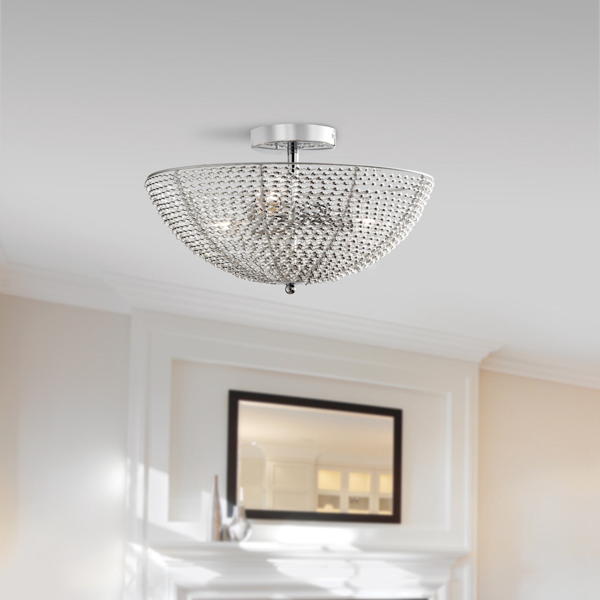 slide 6 of 6, Quoizel Tango 3 -Light 15.88-in Polished Chrome Semi Flush Mount Light, 1 ct