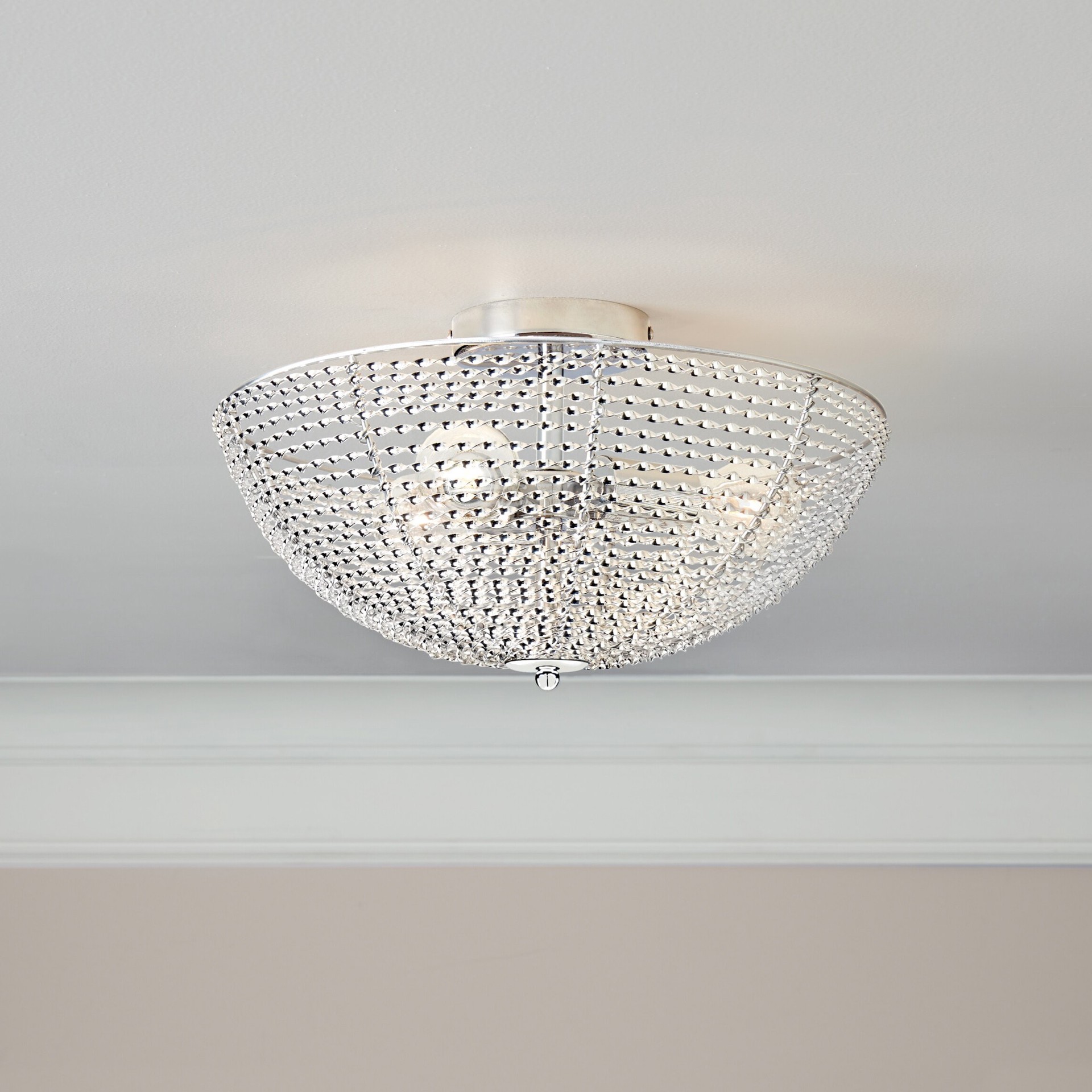 slide 1 of 6, Quoizel Tango 3 -Light 15.88-in Polished Chrome Semi Flush Mount Light, 1 ct