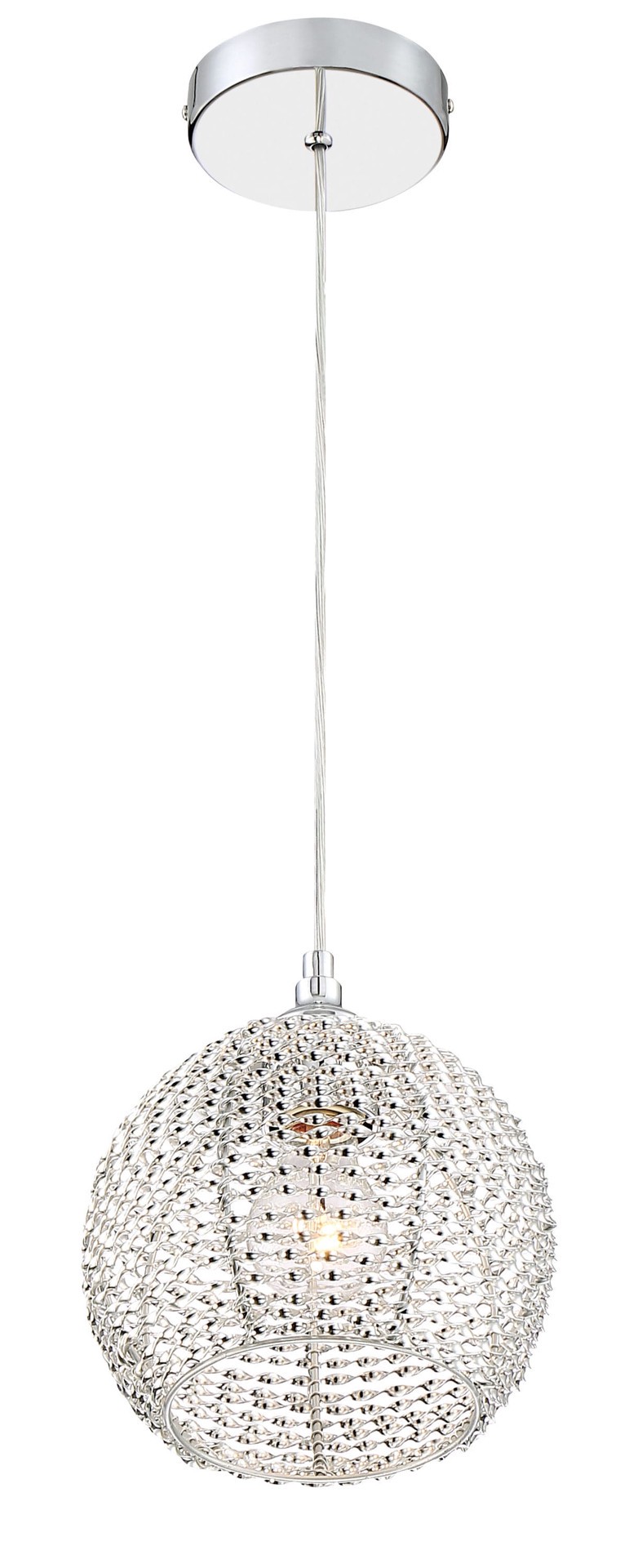slide 3 of 6, Quoizel Tango 1 -Light Polished Chrome Transitional Metal Globe Mini Hanging Pendant Light, 1 ct