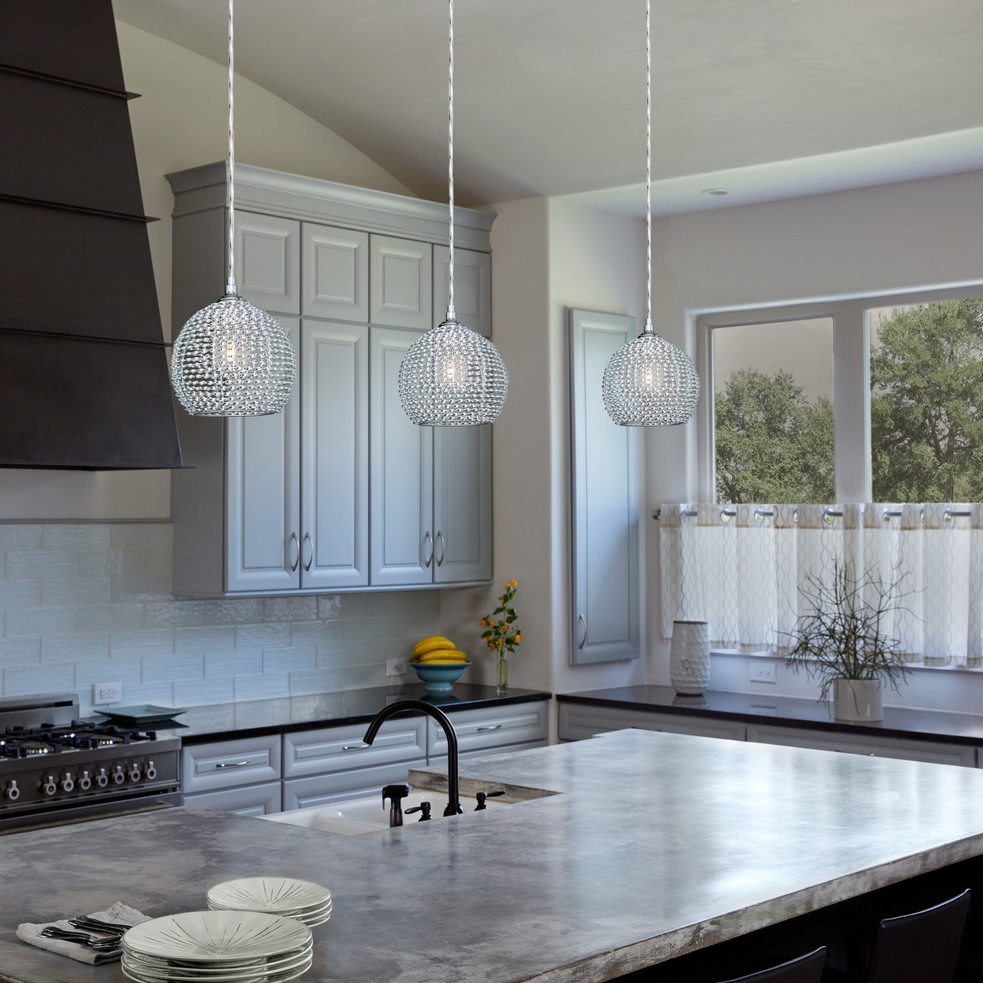 slide 4 of 6, Quoizel Tango 1 -Light Polished Chrome Transitional Metal Globe Mini Hanging Pendant Light, 1 ct