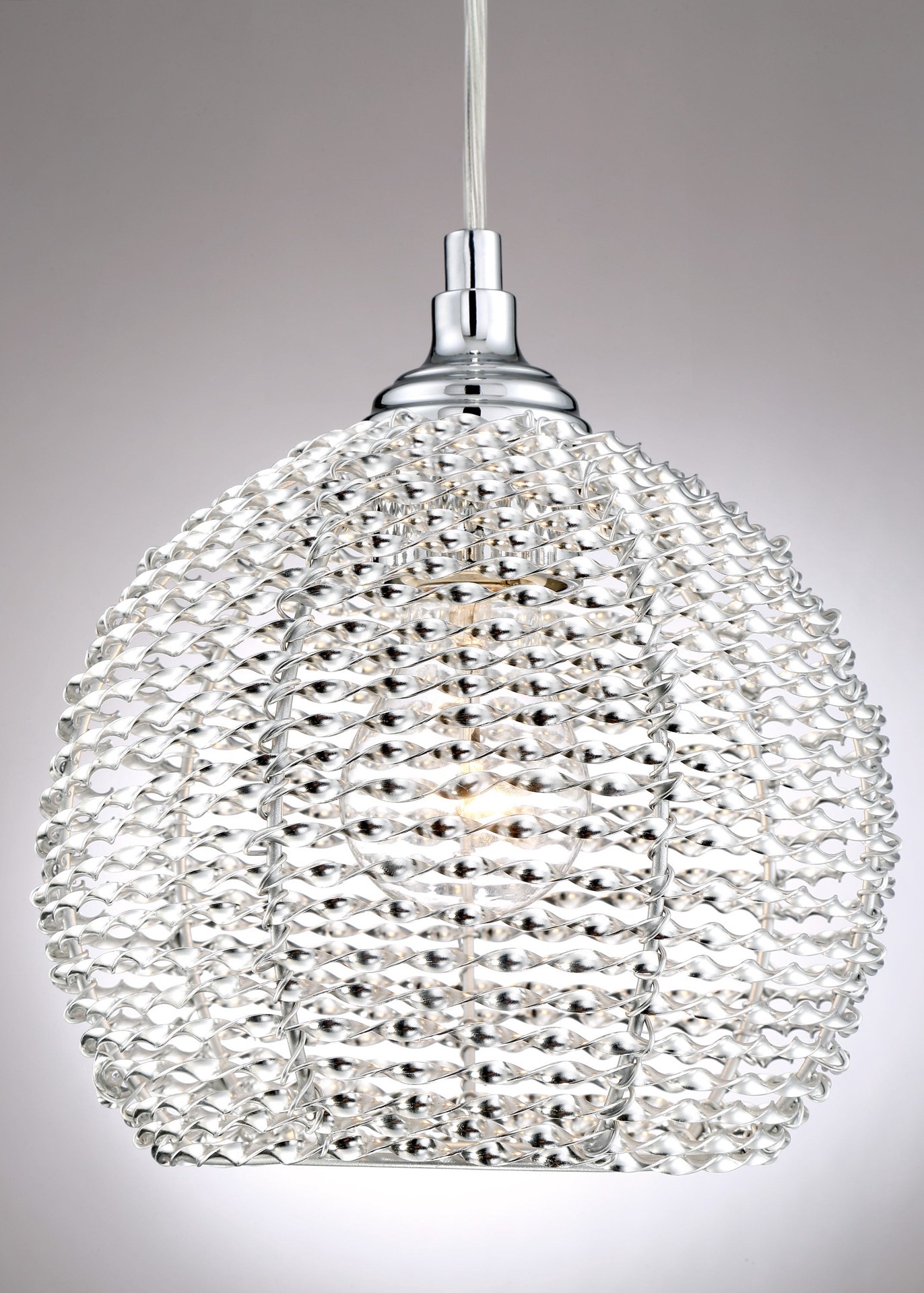 slide 5 of 6, Quoizel Tango 1 -Light Polished Chrome Transitional Metal Globe Mini Hanging Pendant Light, 1 ct