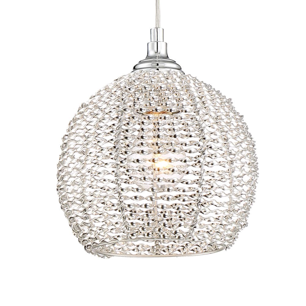 slide 6 of 6, Quoizel Tango 1 -Light Polished Chrome Transitional Metal Globe Mini Hanging Pendant Light, 1 ct