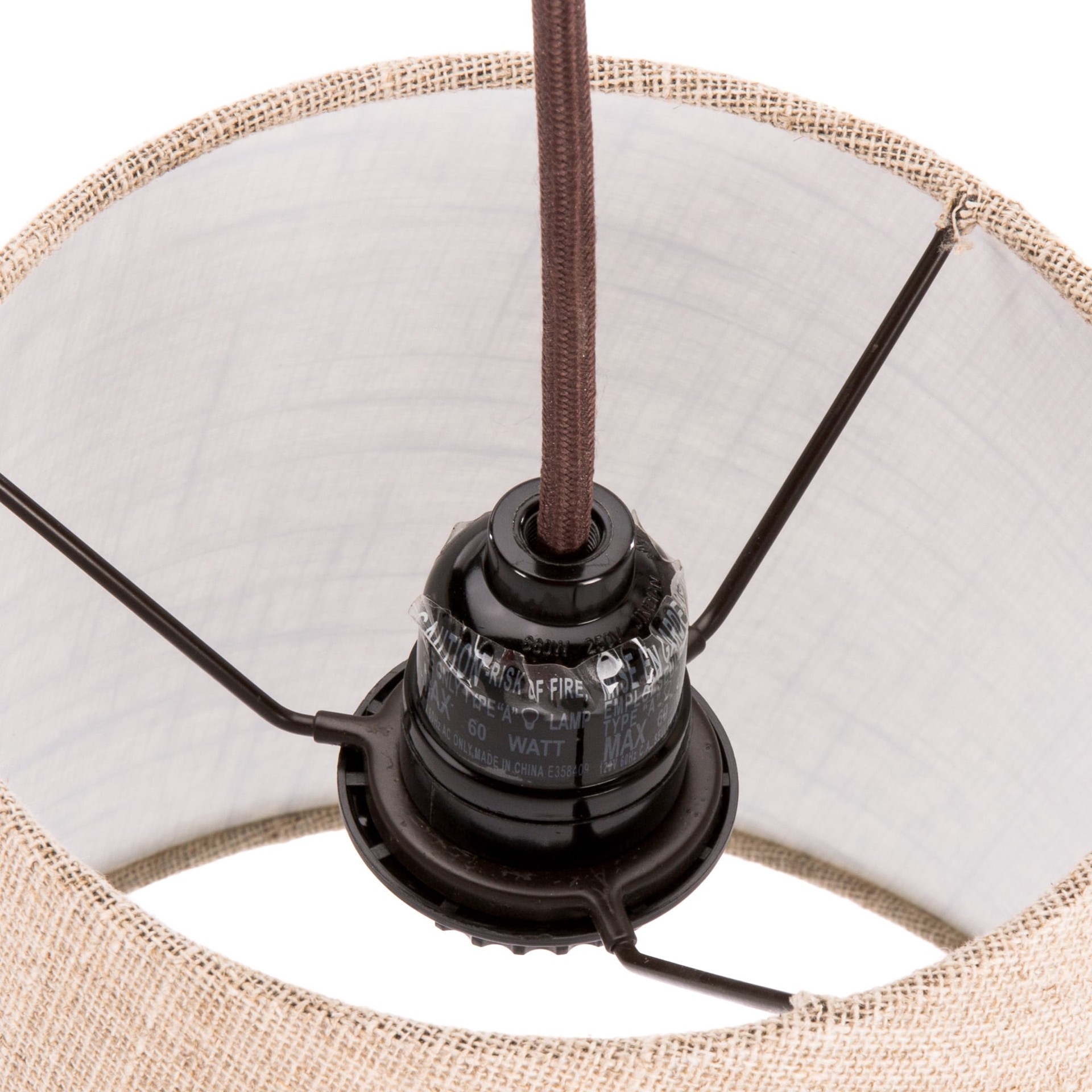 slide 4 of 6, allen + roth 80-in Bronze Multi-head Floor Lamp with Fabric Shade, 1 ct