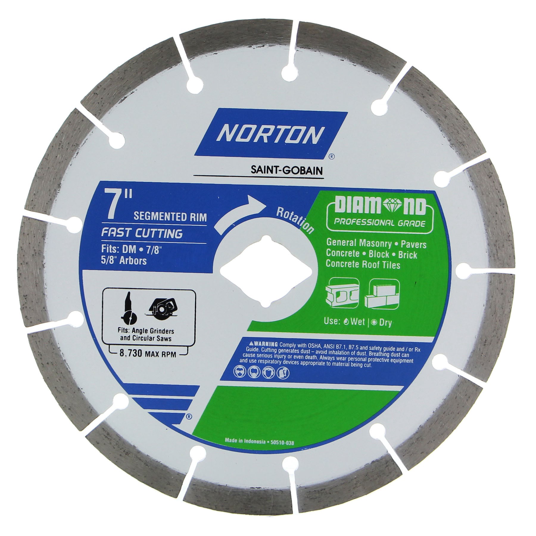 slide 2 of 4, Norton 7-in Wet/Dry Segmented Rim Diamond Saw Blade, 1 ct