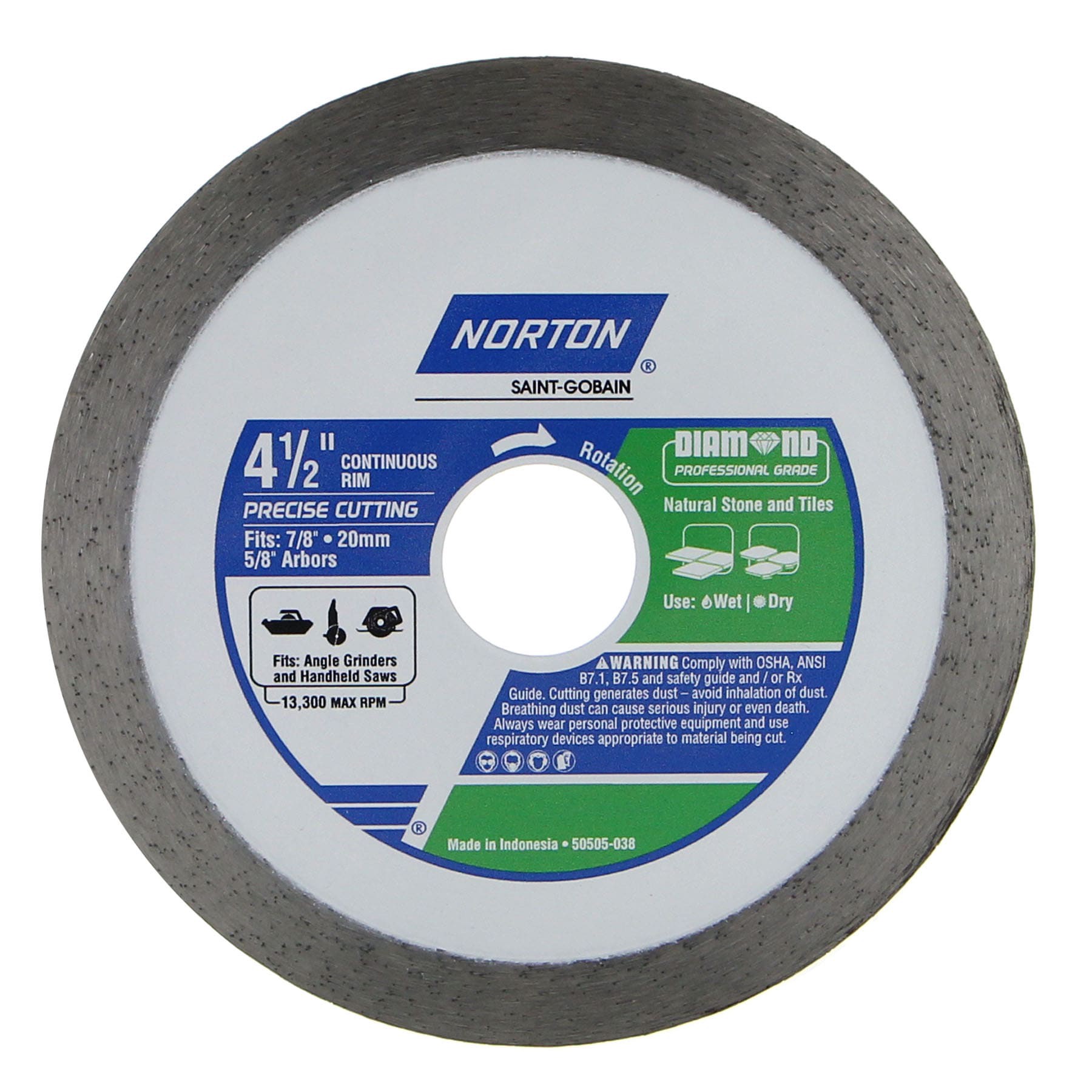 slide 2 of 3, Norton 4-1/2-in Wet/Dry Continuous Rim Diamond Saw Blade, 1 ct