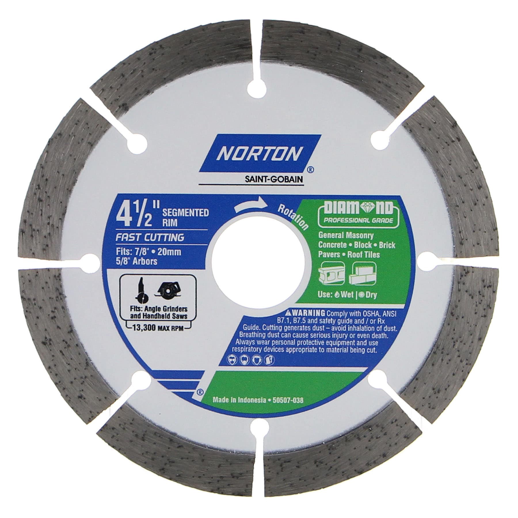 slide 2 of 4, Norton 4-1/2-in Wet/Dry Segmented Rim Diamond Saw Blade, 1 ct