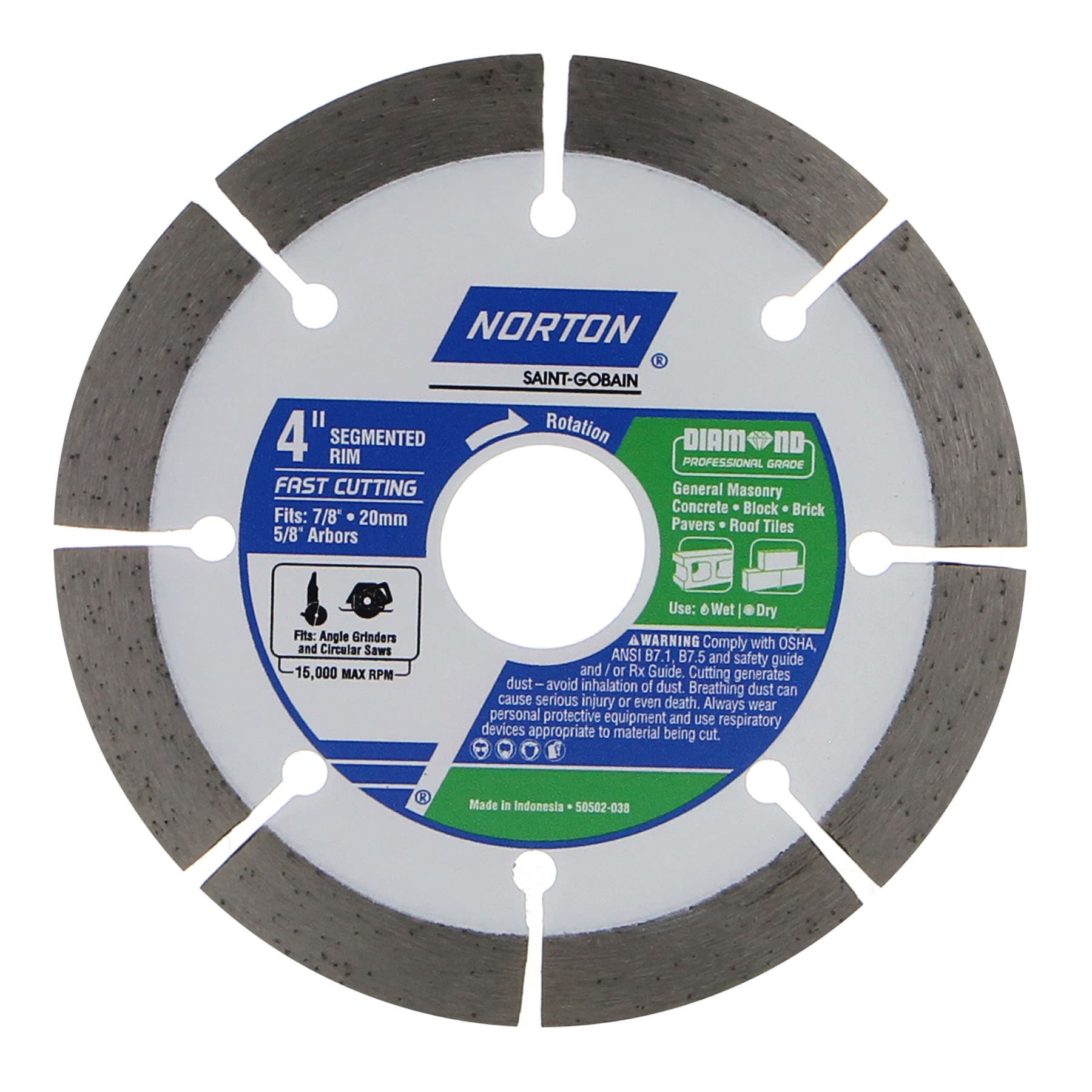 slide 2 of 4, Norton 4-in Wet/Dry Segmented Rim Diamond Saw Blade, 1 ct