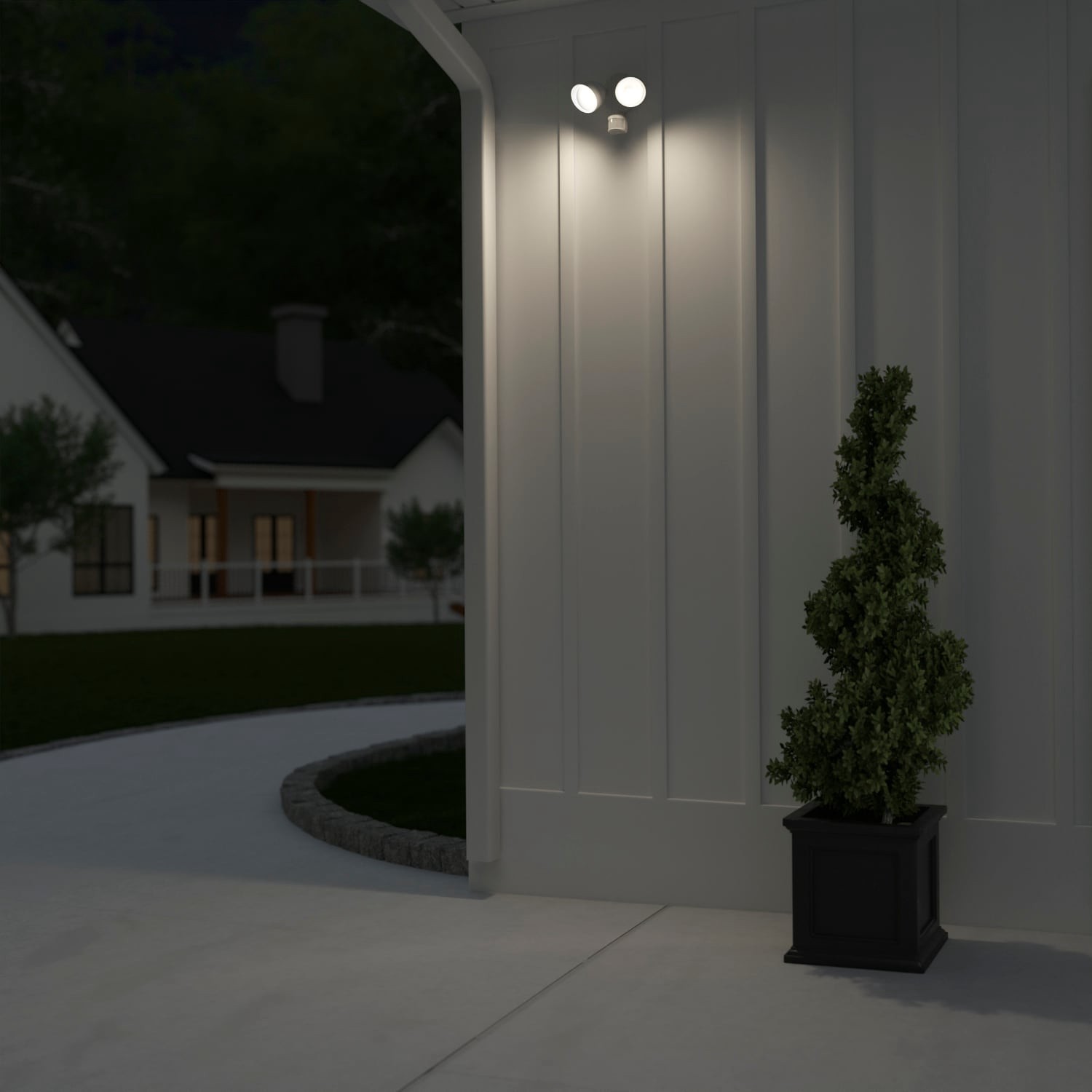 slide 2 of 6, Utilitech 240 -Degree White Wire-in Replacement Motion sensor and light sensor, 1 ct