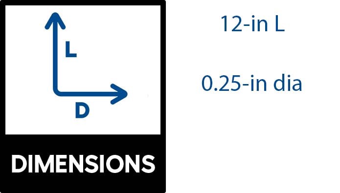 slide 3 of 6, Madison Mill 0.25-in dia x 12-in L Round Poplar Dowels 12 -Pack, 1 ct