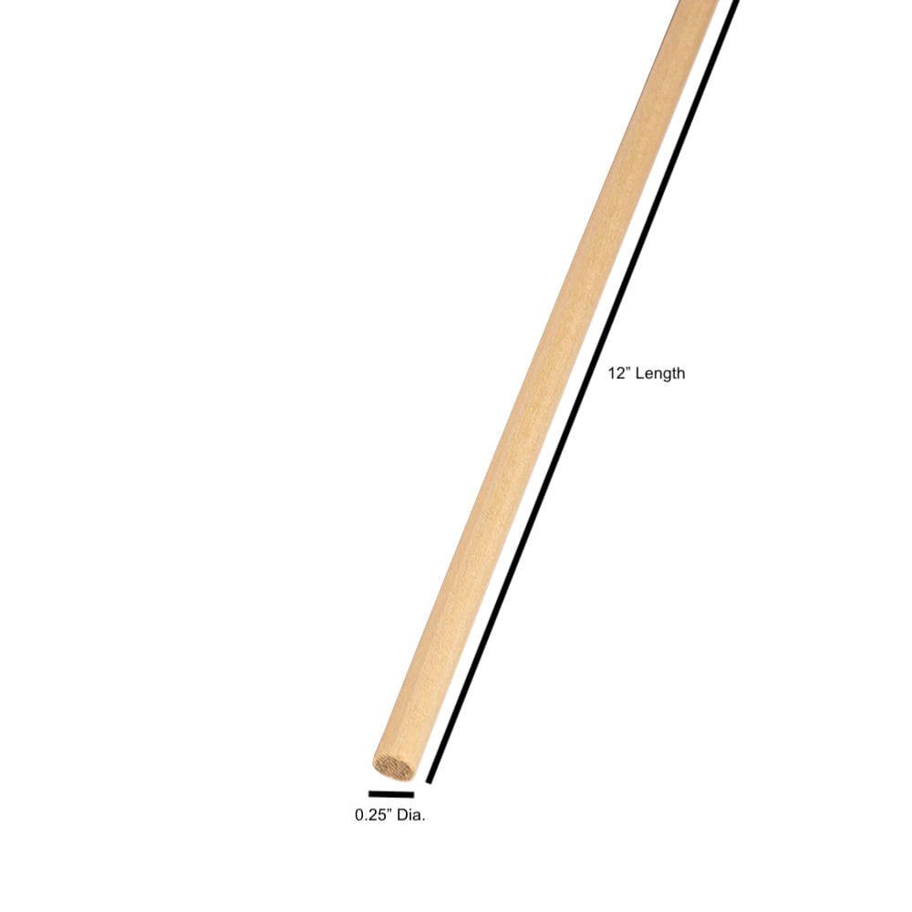 slide 6 of 6, Madison Mill 0.25-in dia x 12-in L Round Poplar Dowels 12 -Pack, 1 ct