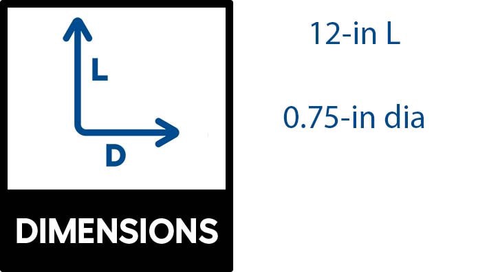 slide 2 of 6, Madison Mill 0.75-in dia x 12-in L Round Poplar Dowels 4 -Pack, 1 ct