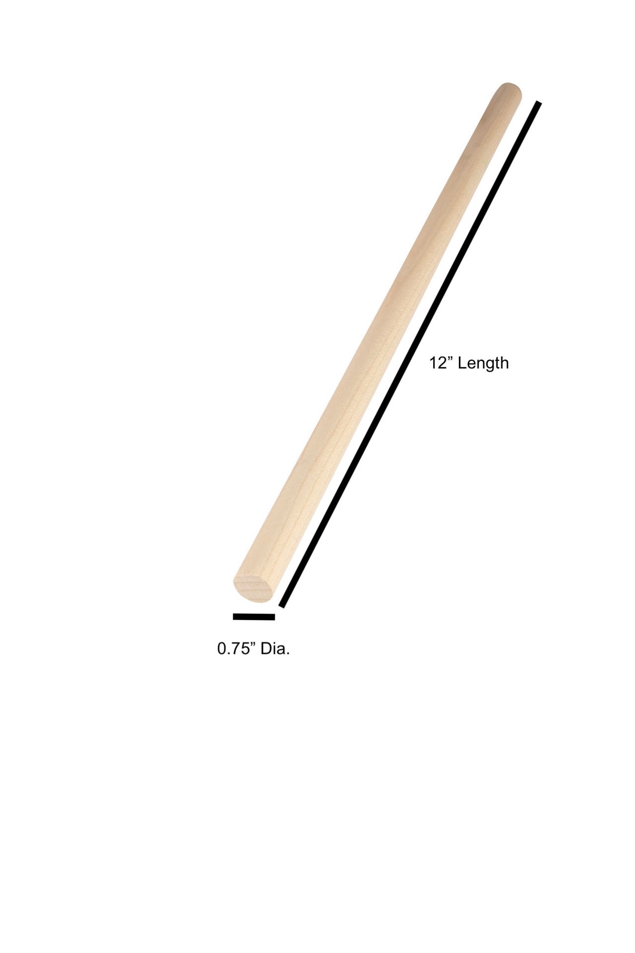 slide 5 of 6, Madison Mill 0.75-in dia x 12-in L Round Poplar Dowels 4 -Pack, 1 ct