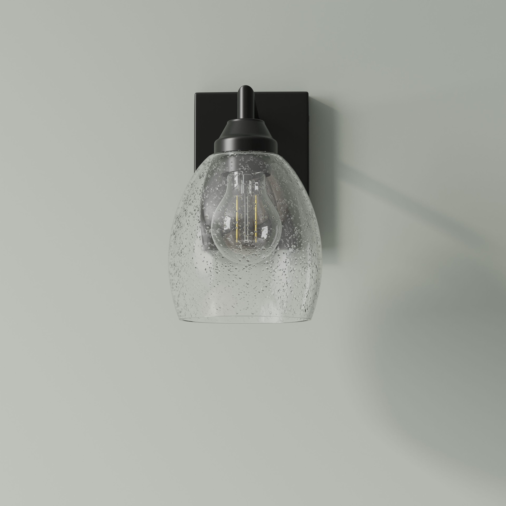 slide 5 of 6, Style Selections Mix and Match 5.375-in x 5-in Dome Clear Seeded Seeded glass Vanity light shade with 2-1/4-in Fitter, 1 ct