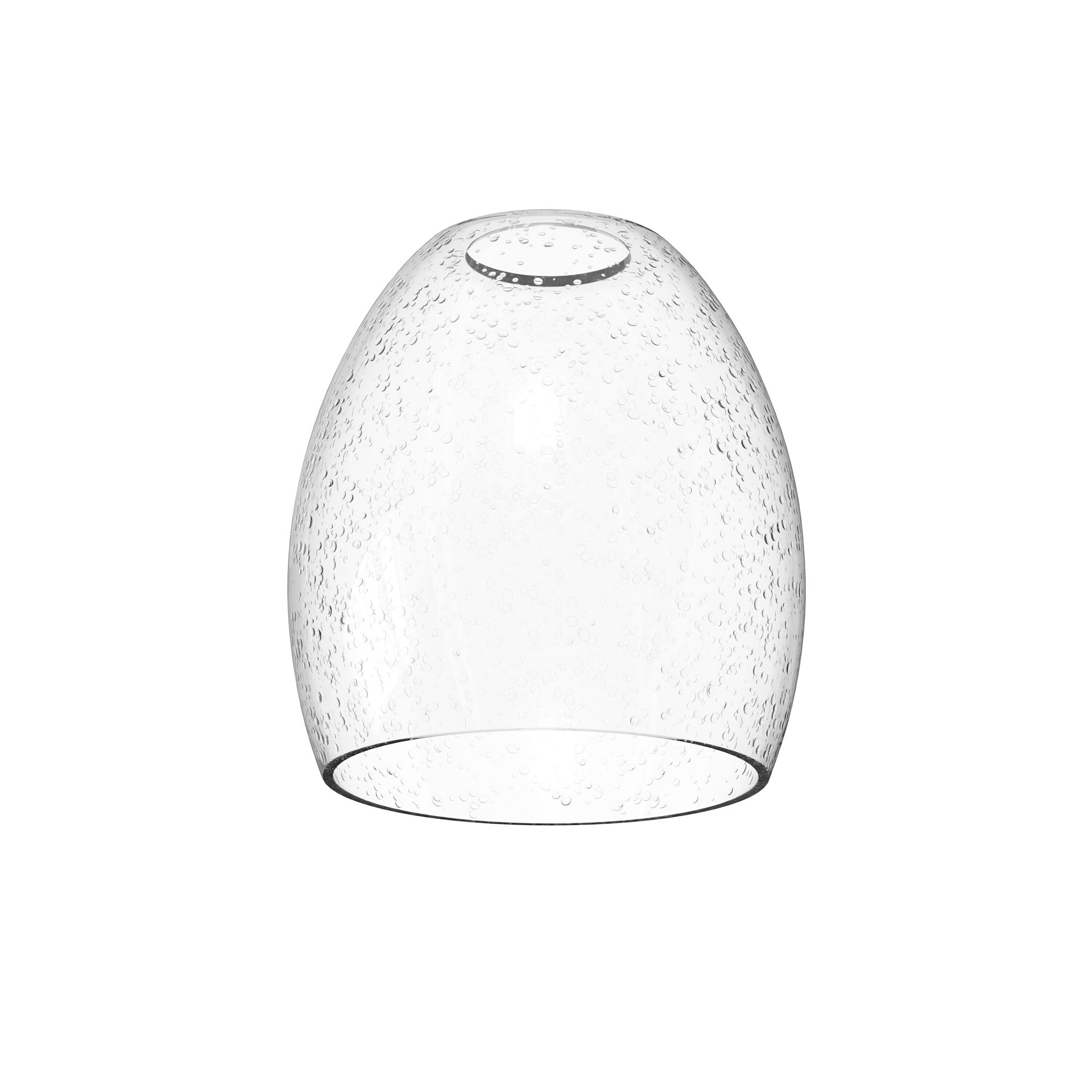 slide 4 of 6, Style Selections Mix and Match 5.375-in x 5-in Dome Clear Seeded Seeded glass Vanity light shade with 2-1/4-in Fitter, 1 ct