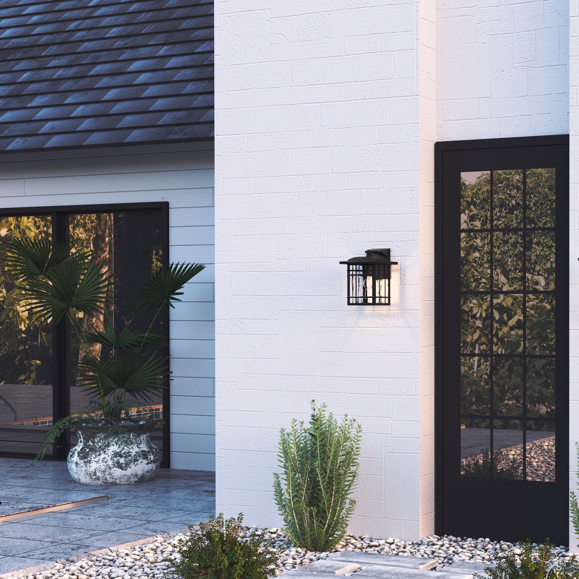 slide 6 of 6, Quoizel Canyon 1 -Light 12.75-in H Matte Black Hardwired Outdoor Wall Light, 1 ct