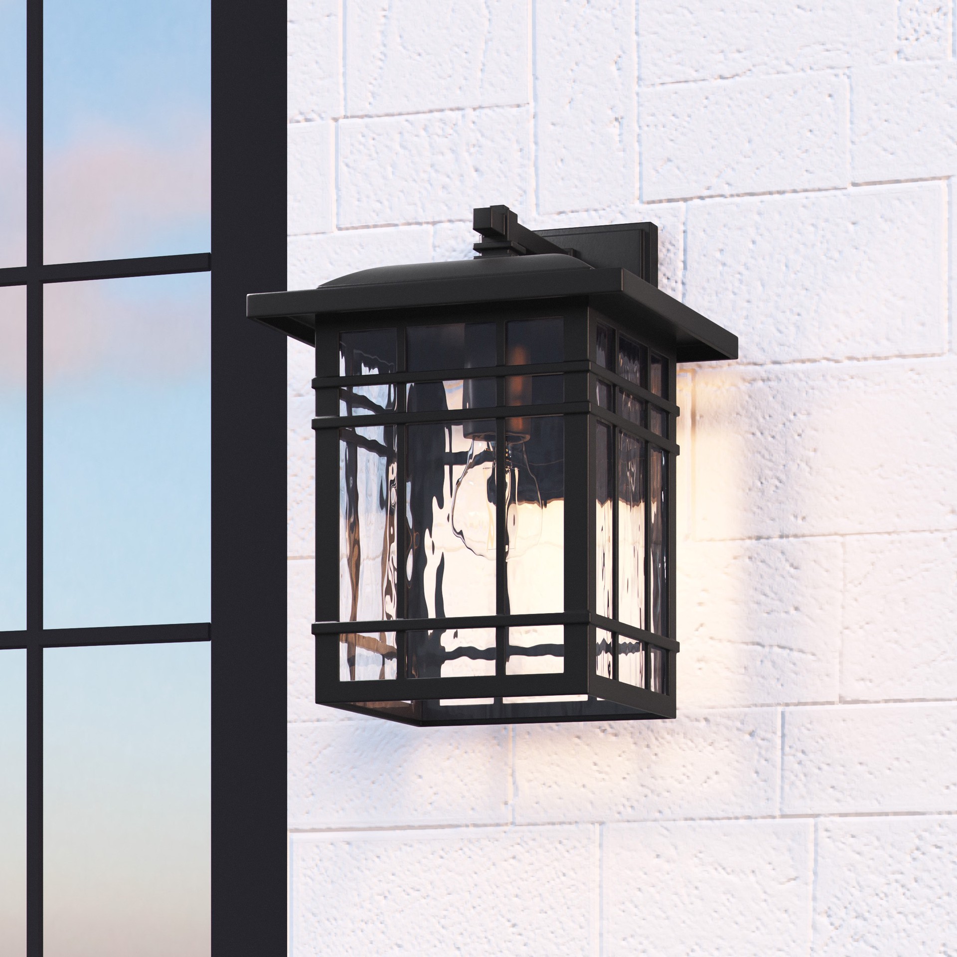 slide 1 of 6, Quoizel Canyon 1 -Light 12.75-in H Matte Black Hardwired Outdoor Wall Light, 1 ct