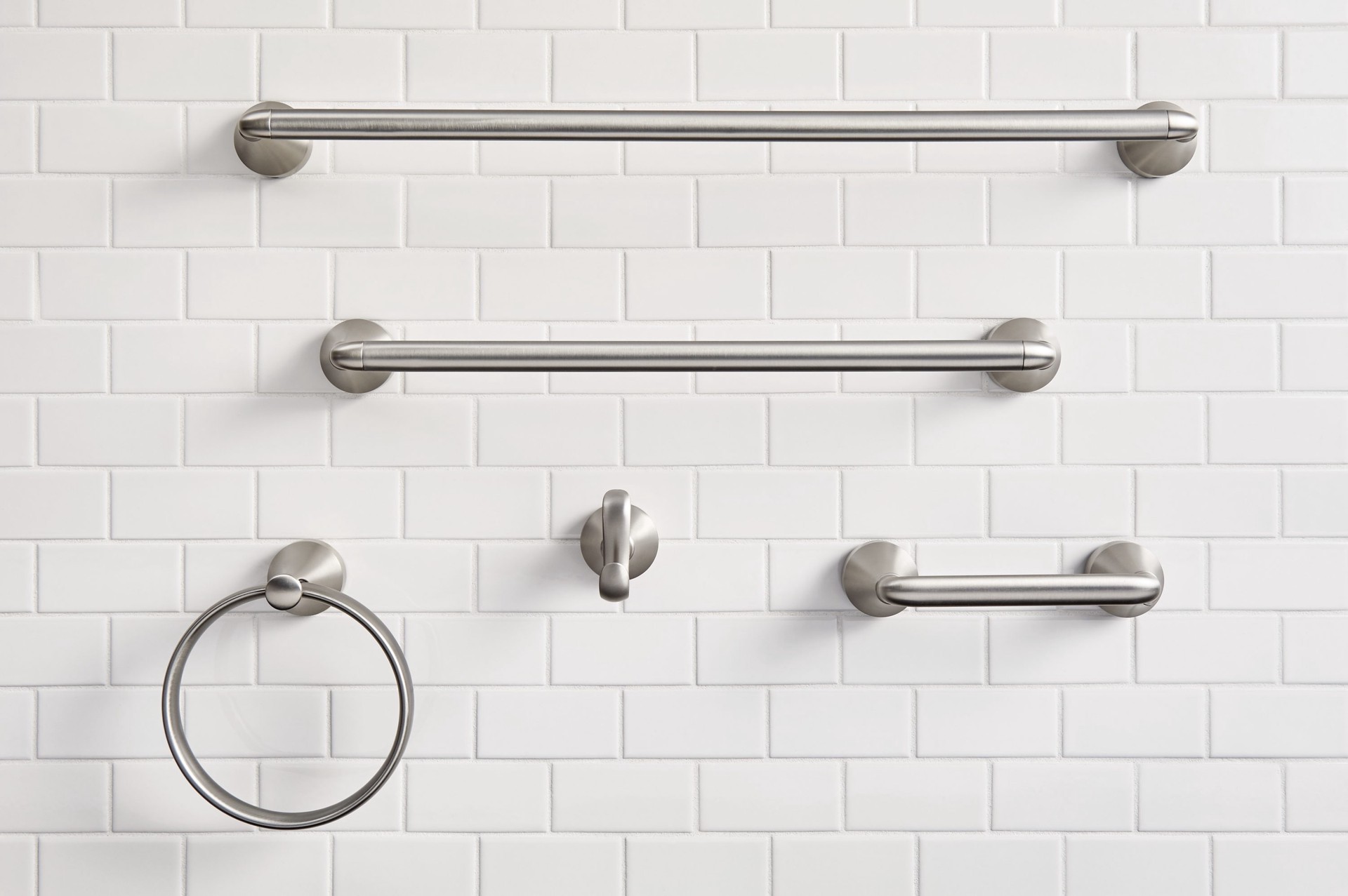 slide 5 of 6, Moen Hamden Brushed Nickel Wall Mount Pivot Toilet Paper Holder, 1 ct