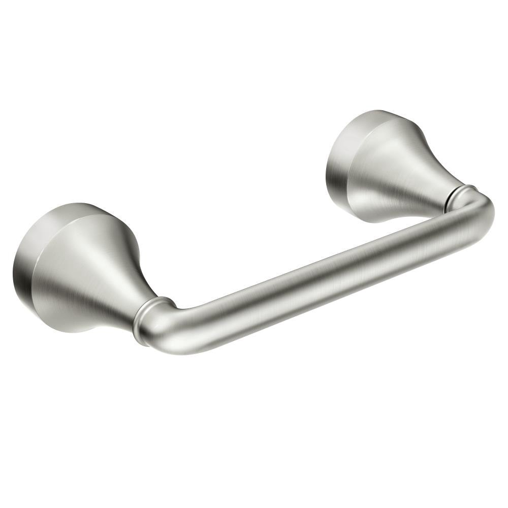 slide 1 of 6, Moen Hamden Brushed Nickel Wall Mount Pivot Toilet Paper Holder, 1 ct