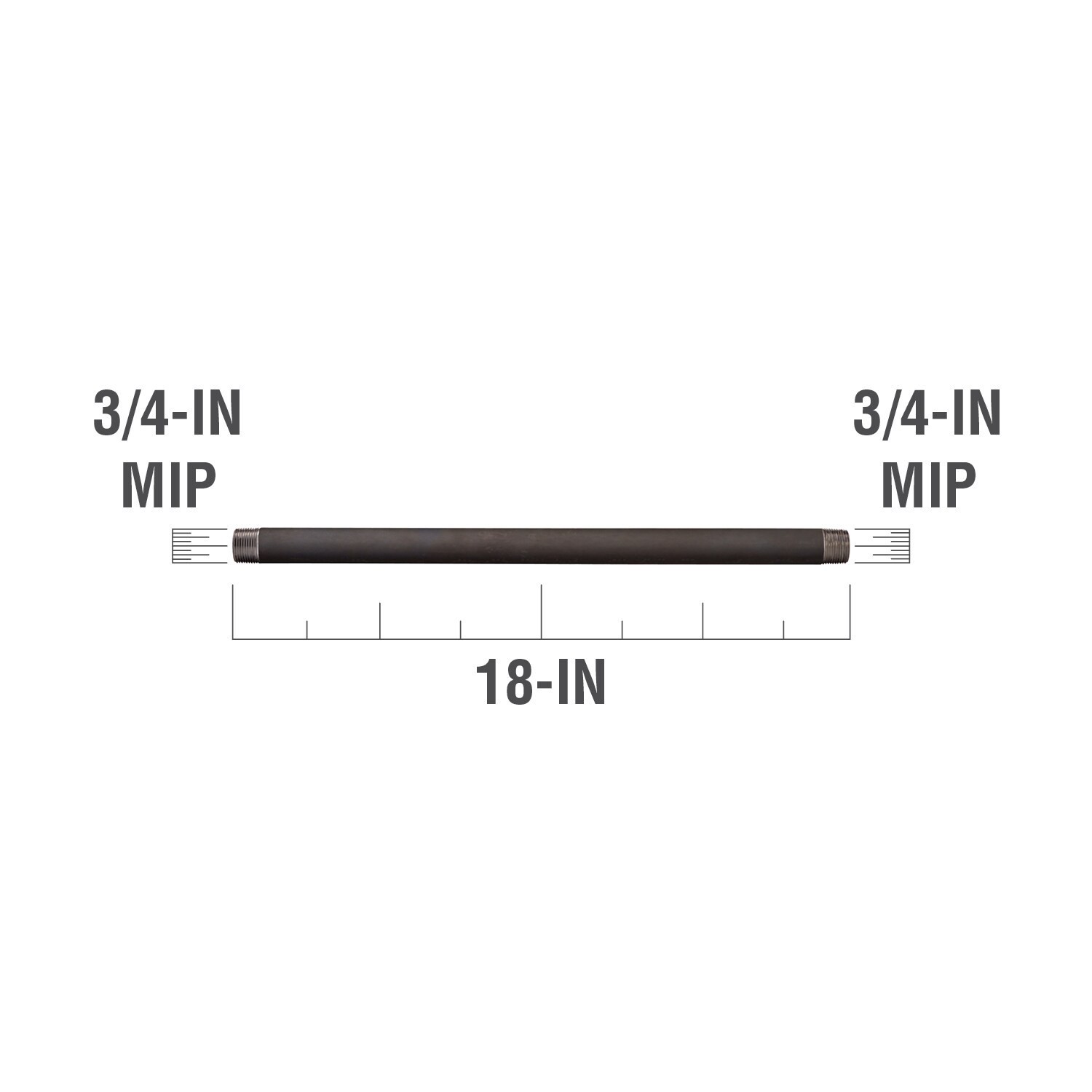 slide 4 of 6, Southland 3/4-in x 18-in Black Pipe, 1 ct