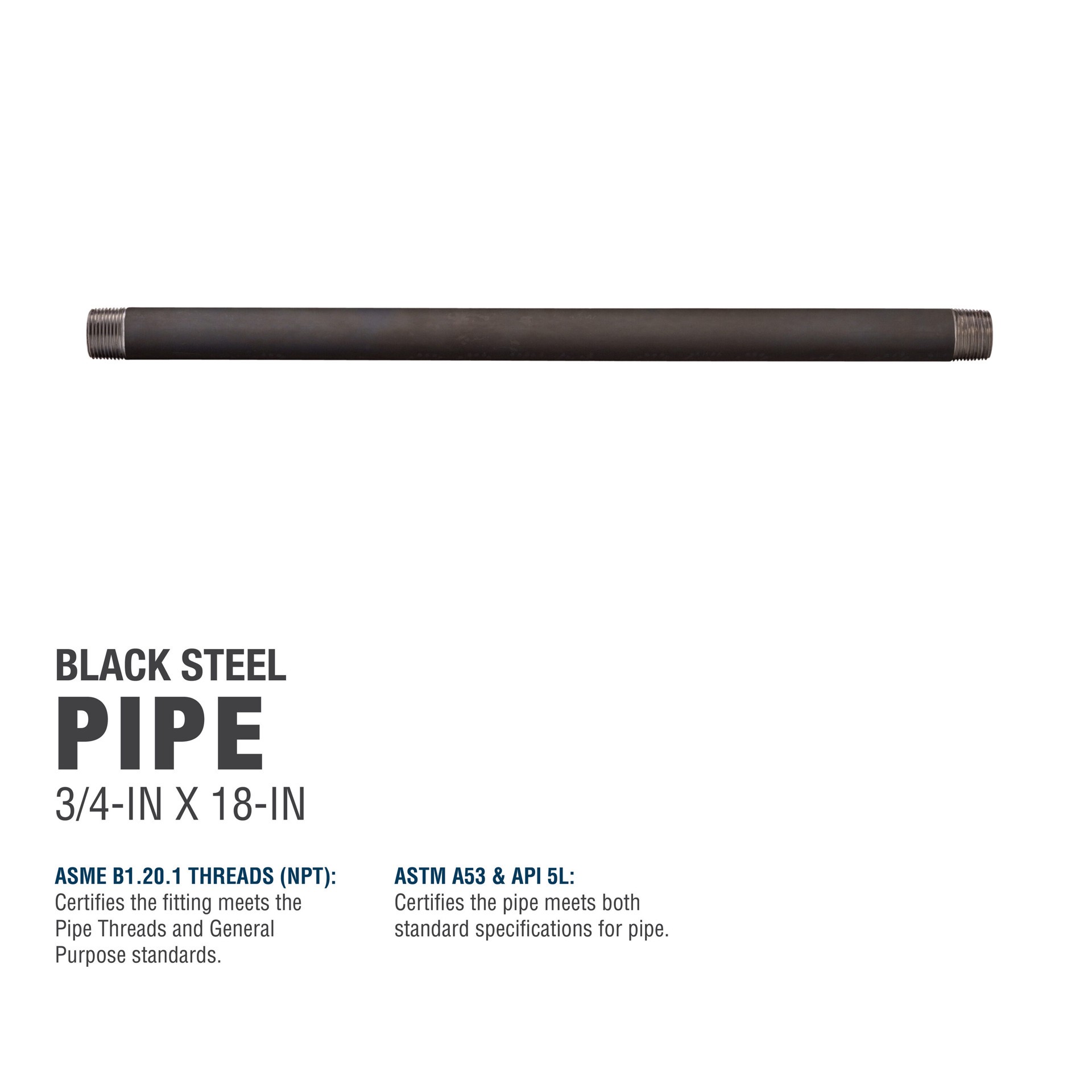 slide 6 of 6, Southland 3/4-in x 18-in Black Pipe, 1 ct