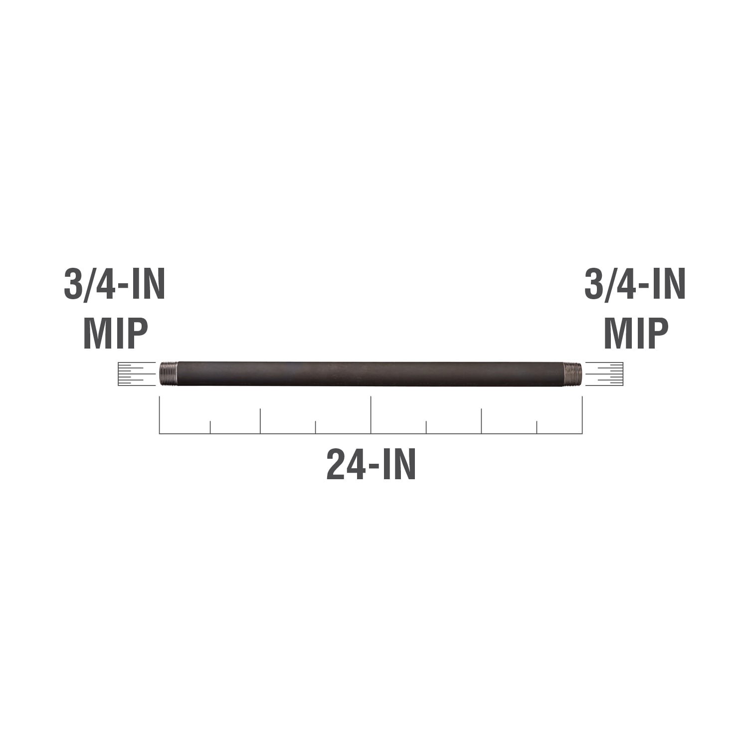 slide 4 of 6, Southland 3/4-in x 24-in Black Pipe, 1 ct