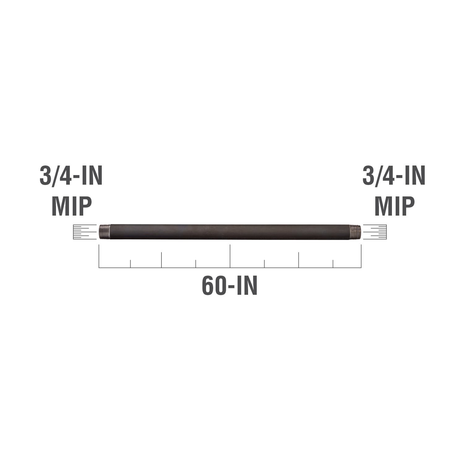 slide 4 of 6, Southland 3/4-in x 60-in Black Pipe, 1 ct