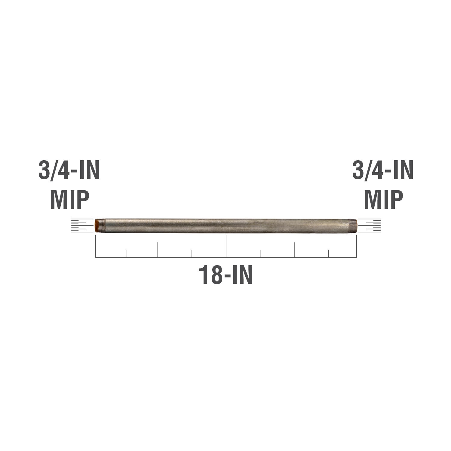 slide 3 of 6, Southland 3/4-in x 18-in Galvanized Pipe, 1 ct