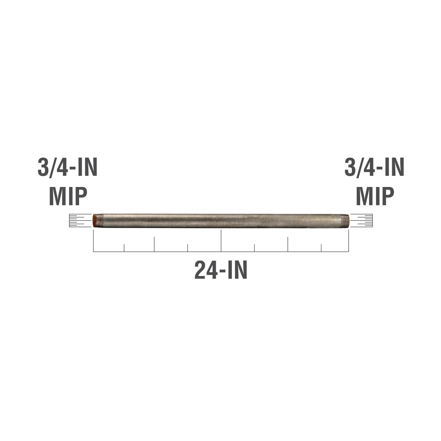 slide 3 of 6, Southland 3/4-in x 24-in Galvanized Pipe, 1 ct