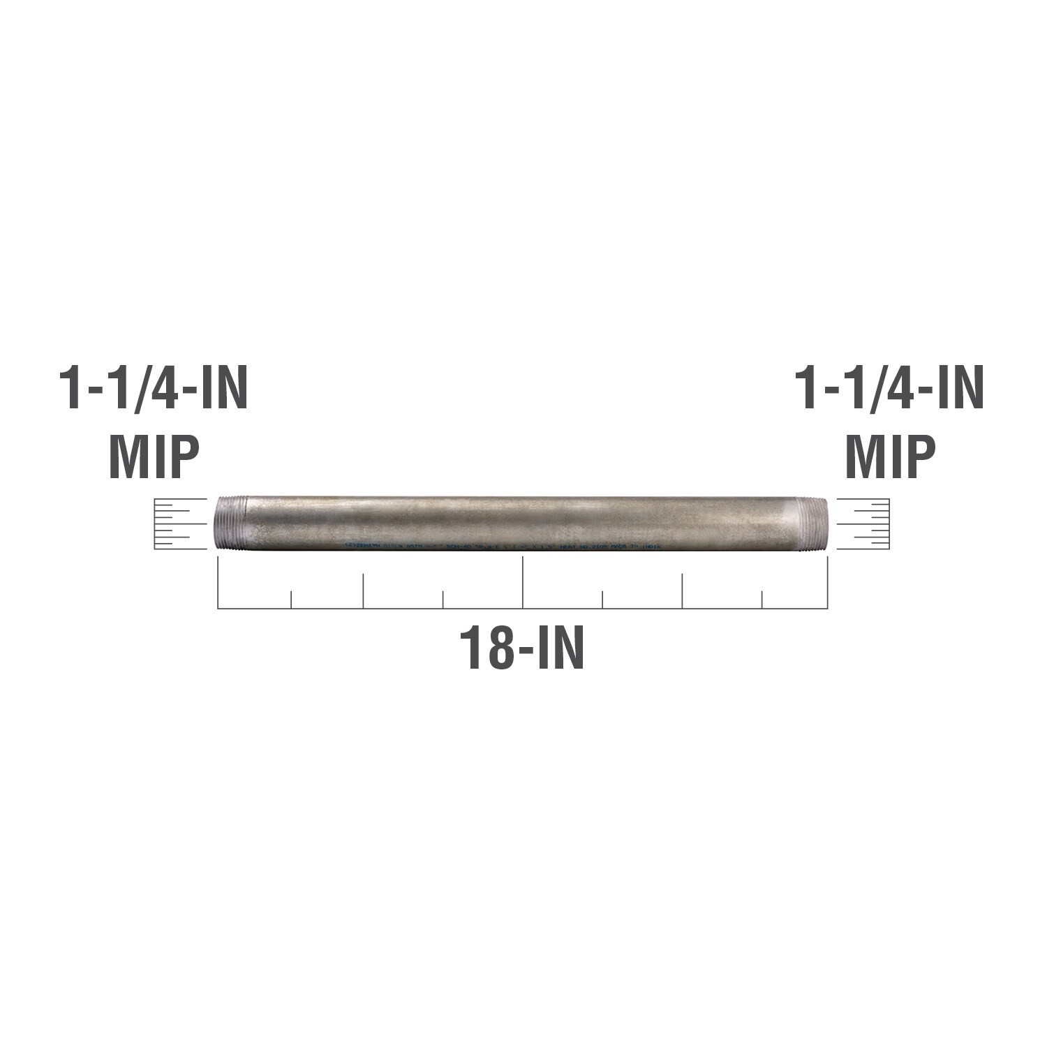 slide 3 of 6, Southland 1-1/4-in x 18-in Galvanized Pipe, 1 ct