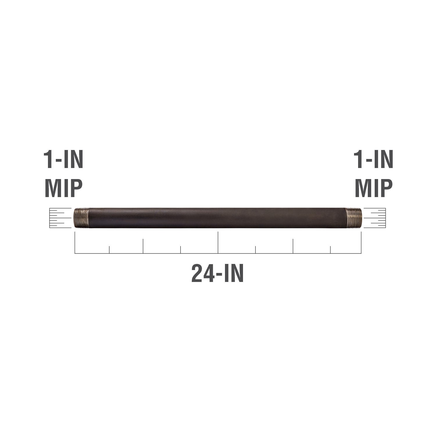slide 4 of 6, Southland 1-in x 24-in Black Pipe, 1 ct