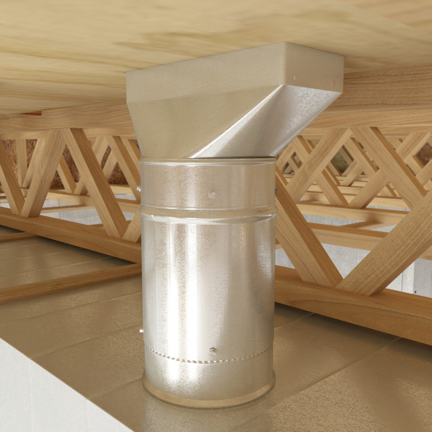 slide 4 of 6, IMPERIAL 6-in 30 Gauge Galvanized steel Round Straight register Duct boot, 1 ct