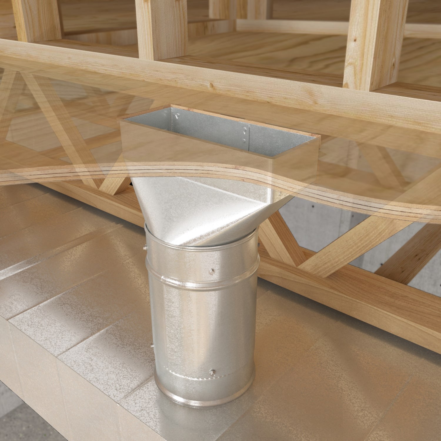 slide 5 of 6, IMPERIAL 6-in 30 Gauge Galvanized steel Round Straight register Duct boot, 1 ct