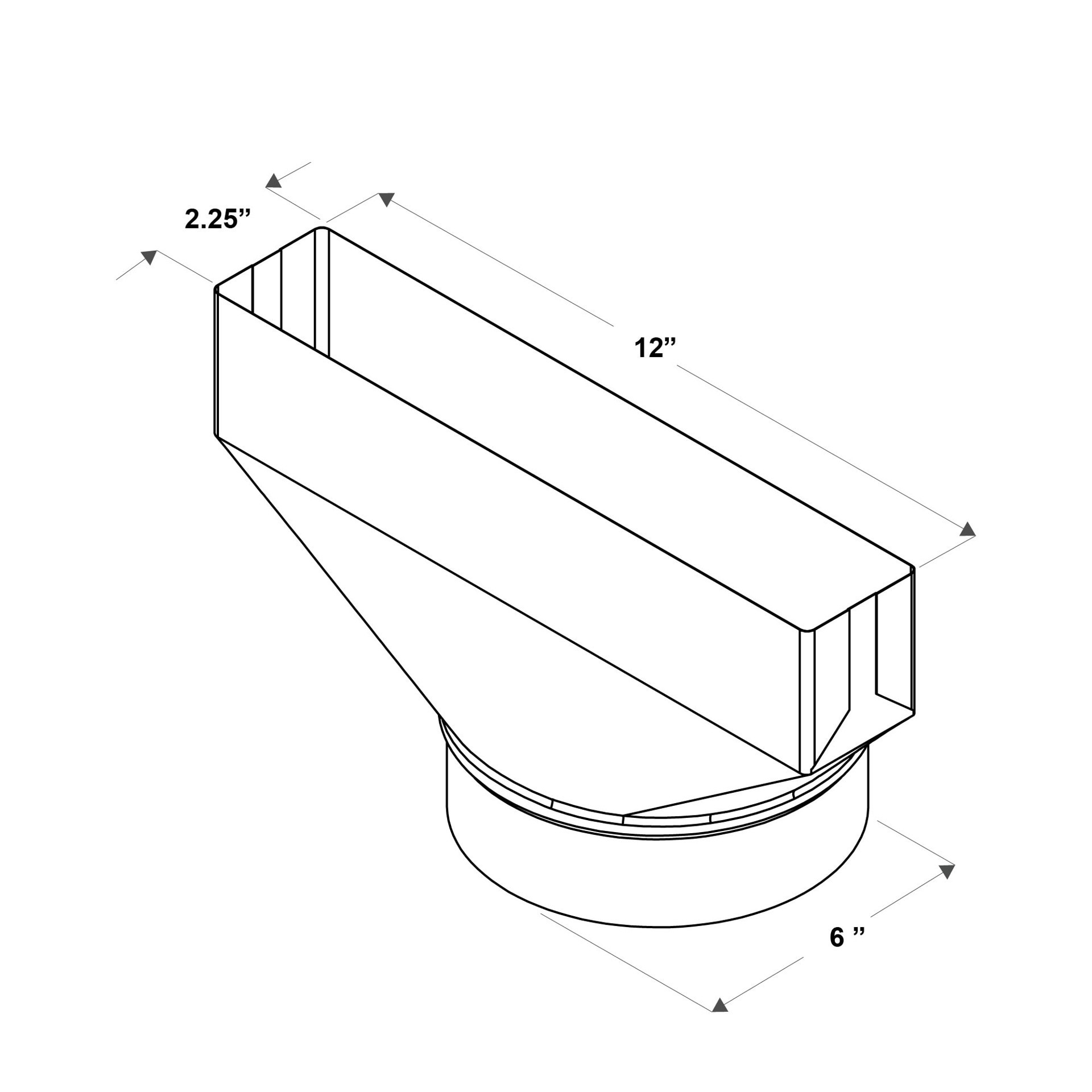 slide 6 of 6, IMPERIAL 6-in 30 Gauge Galvanized steel Round Straight register Duct boot, 1 ct